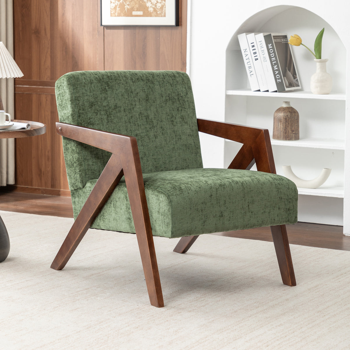 Green Accent Chair, 23.6 in Wide