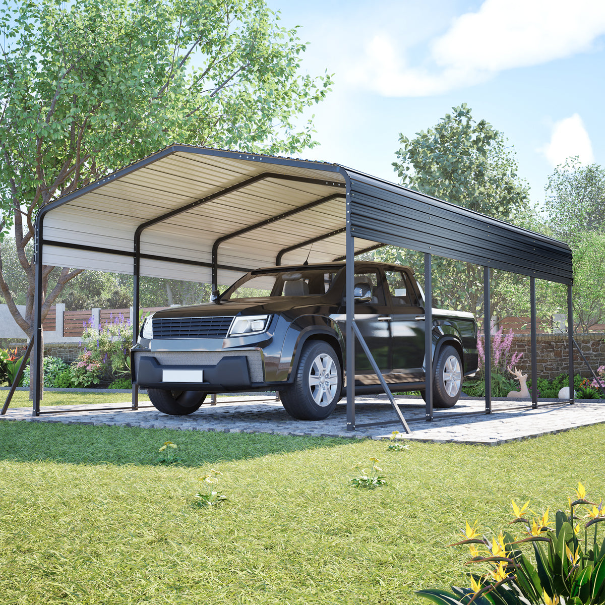 Black Metal Carport