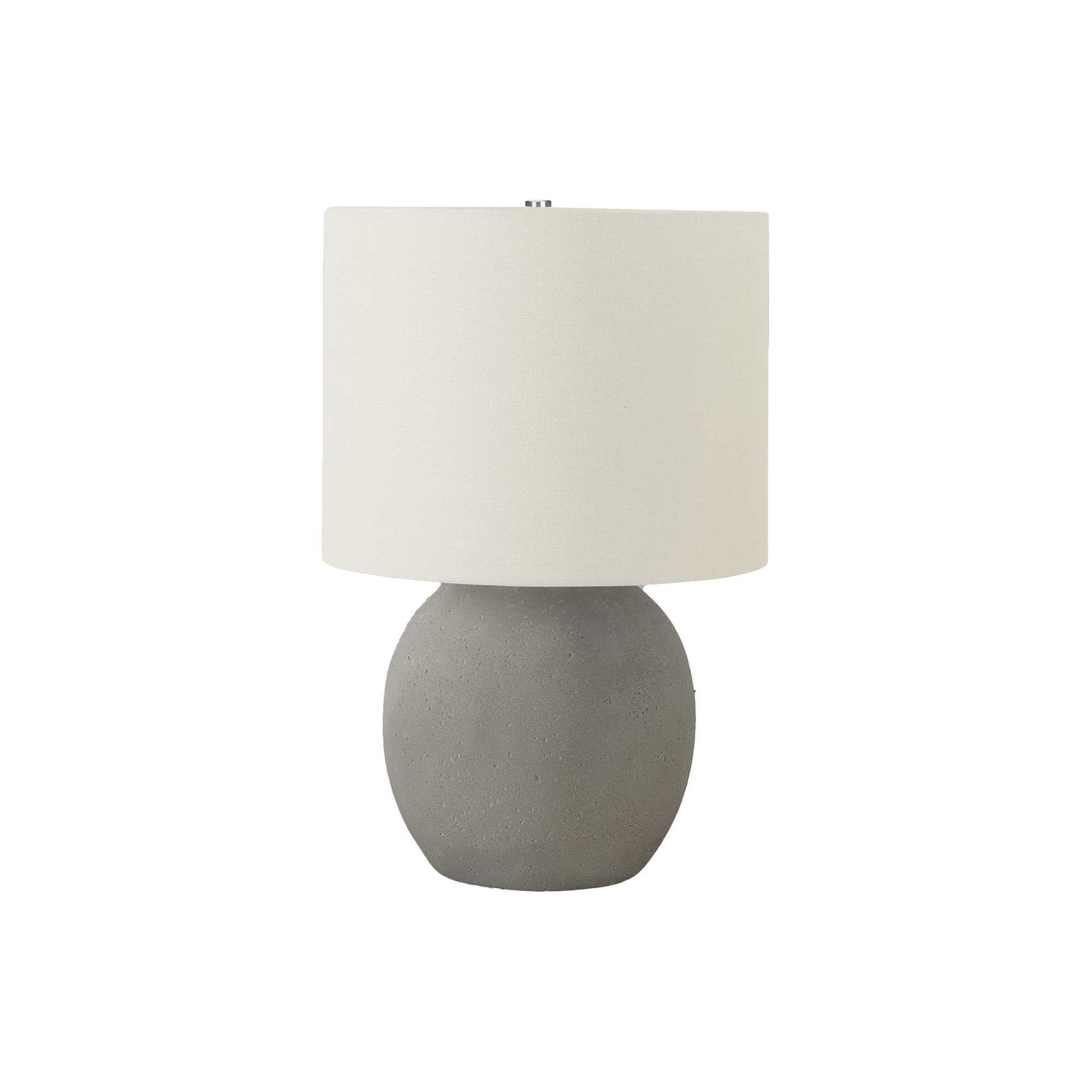 Table Lamp with Drum Shade and Concrete Base in Grey