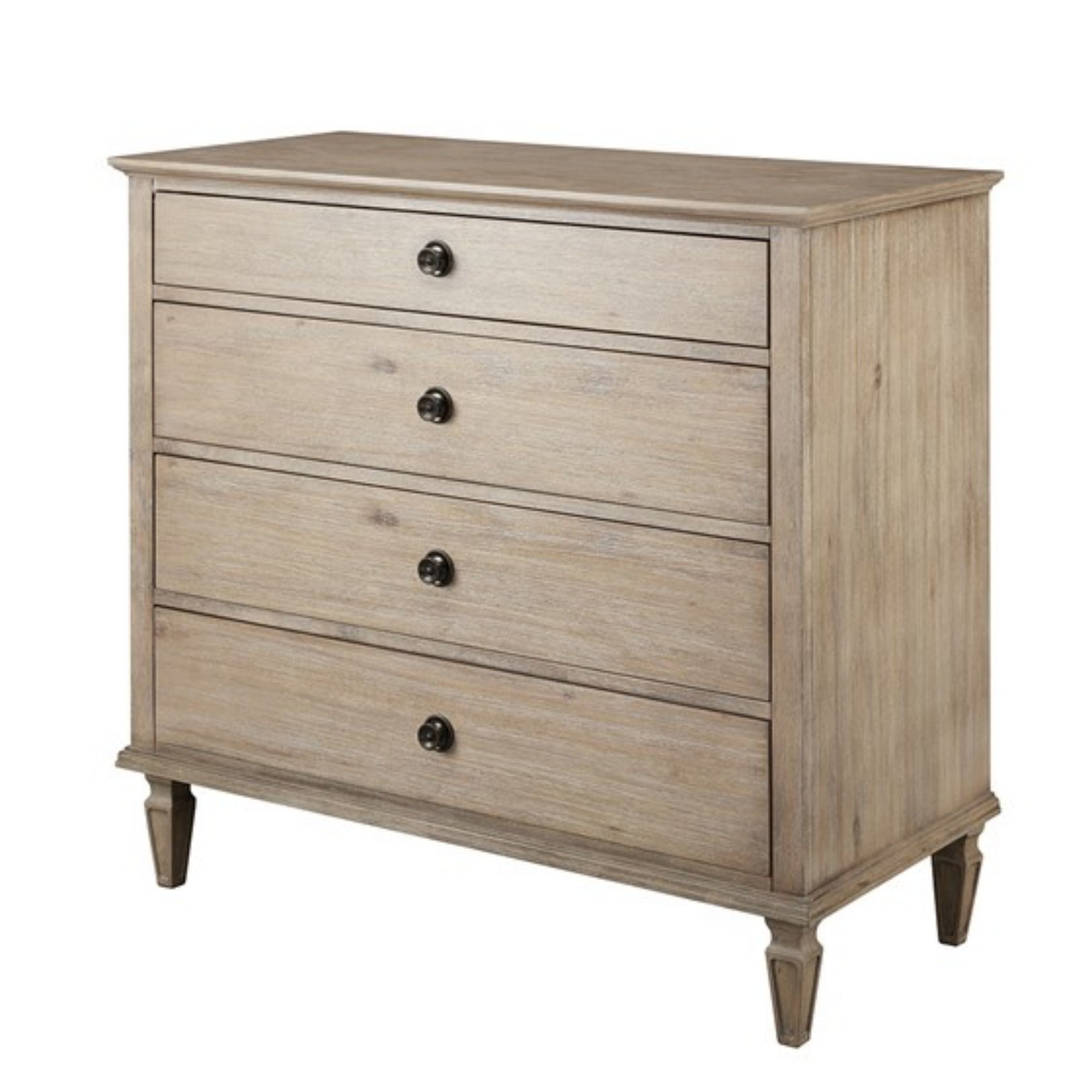 Solid Wood 4-Drawer Dresser, Natural Finish