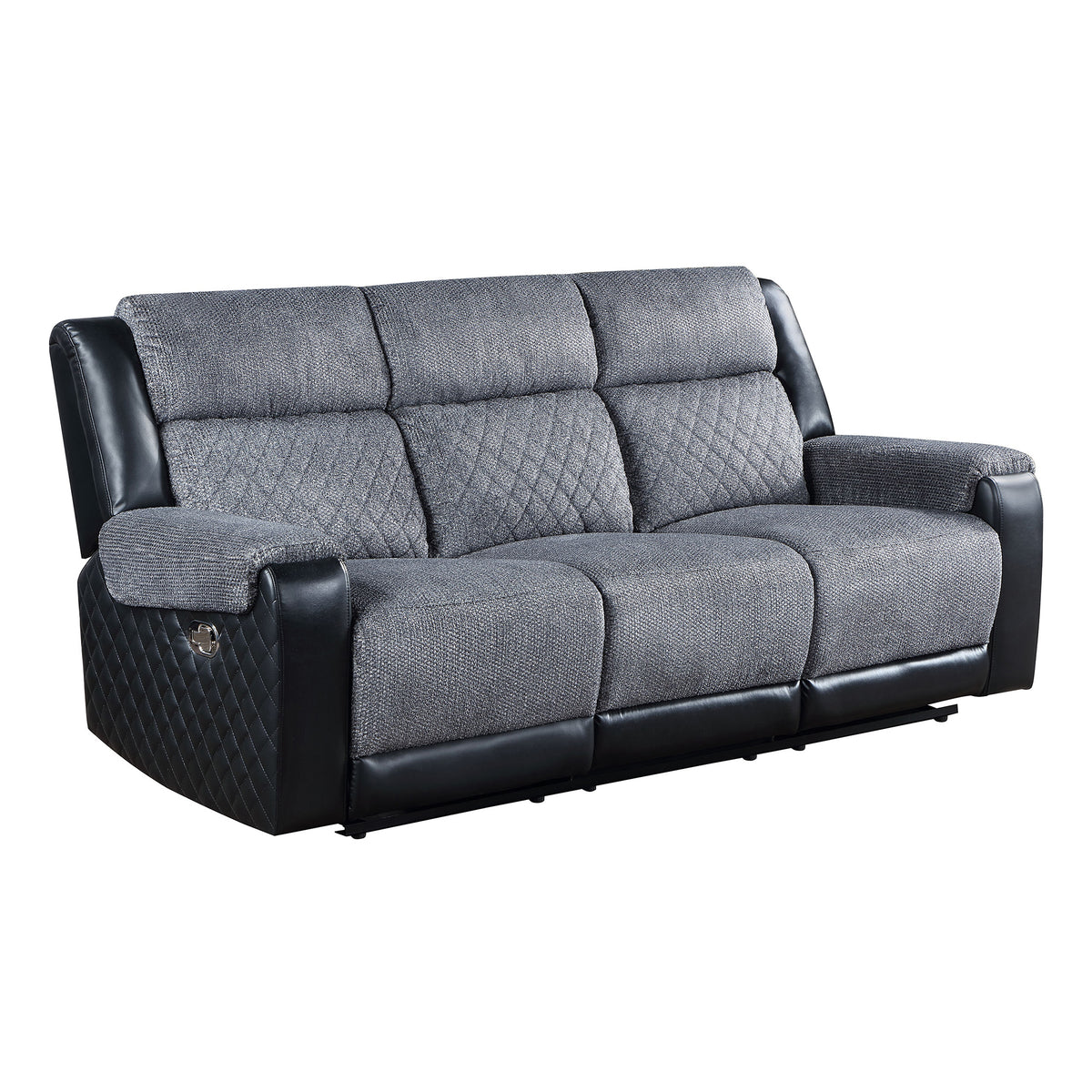 Gray Reclining Sofa, 85.8 in Wide