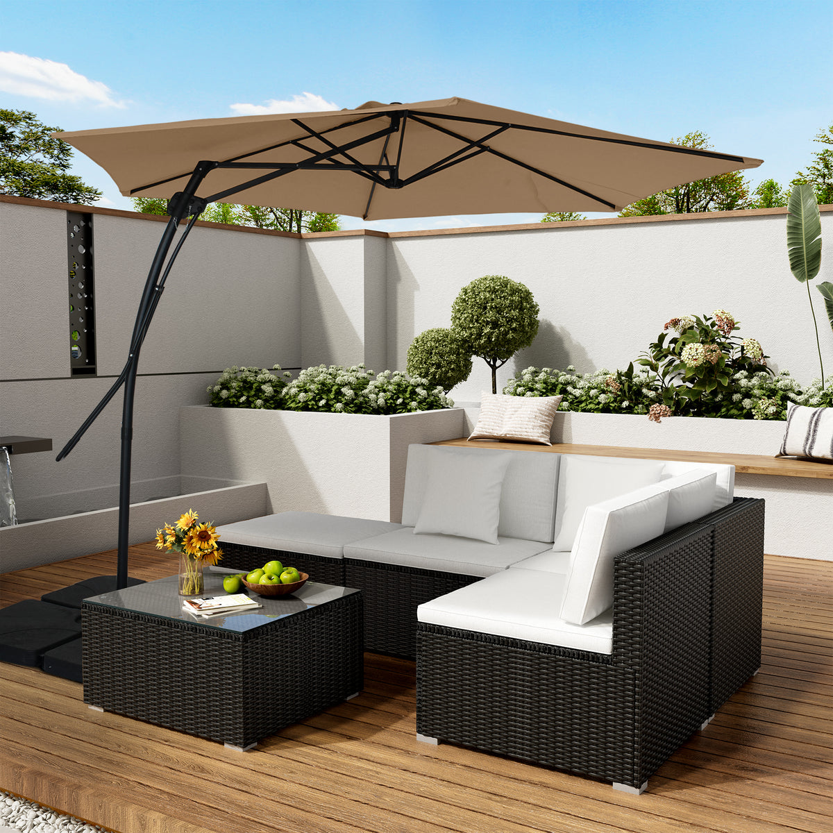 10 ft Brown Cantilever Patio Umbrella