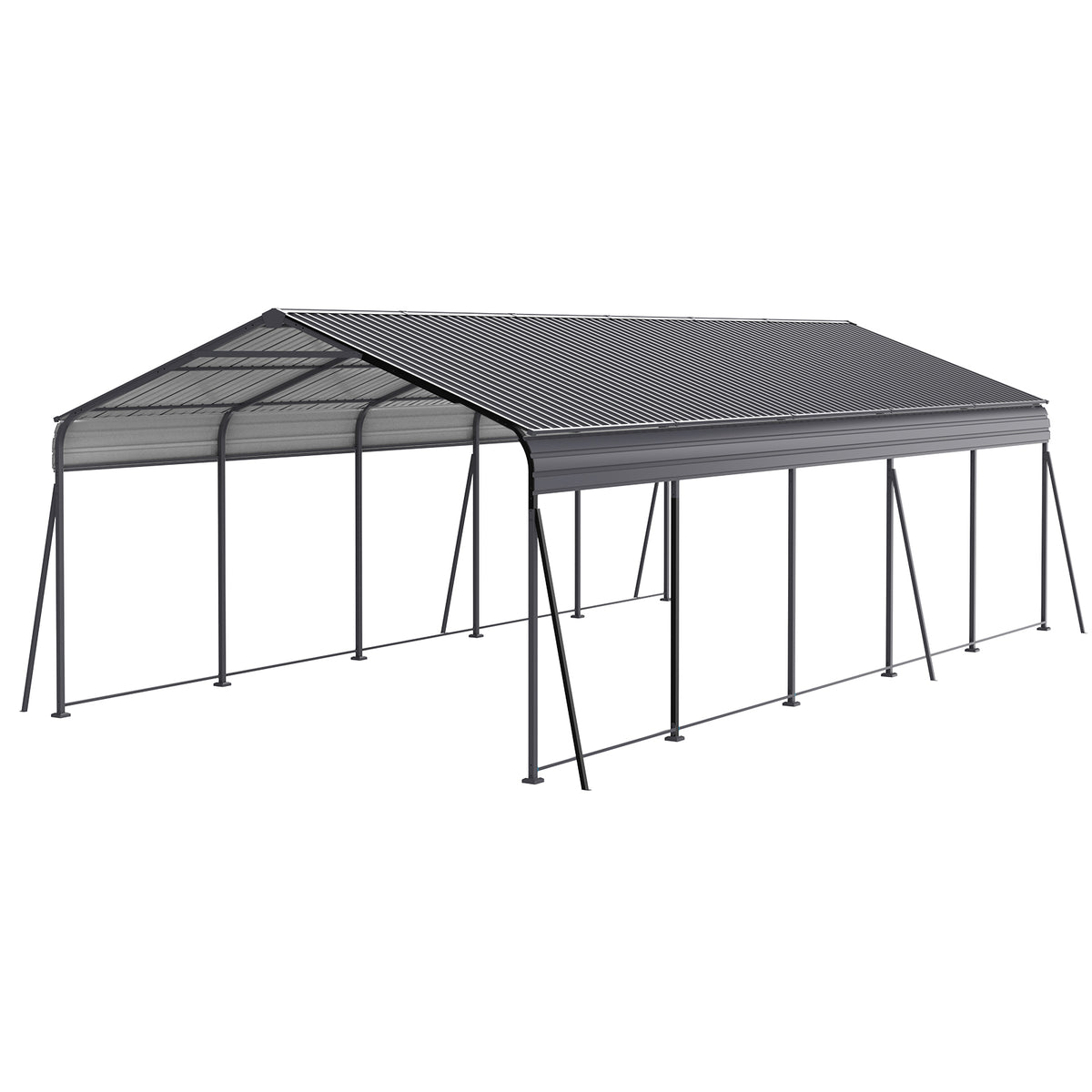 13x26.5 ft Gray Metal Carport
