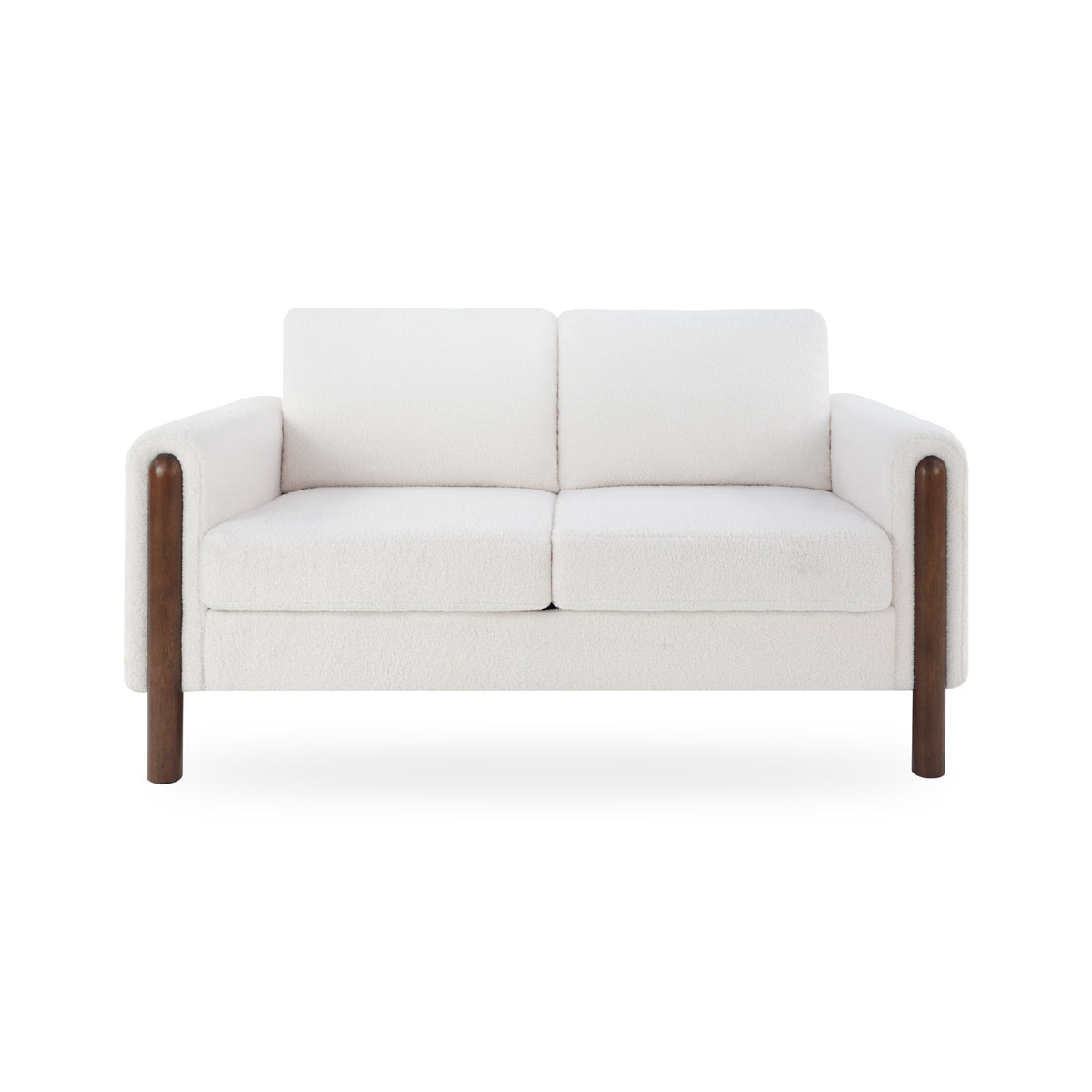 White Sherpa Loveseat, 59.7 in Wide