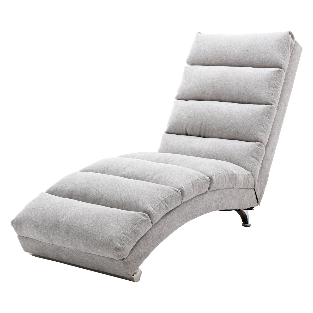 Light Gray Linen Chaise Lounge Chair