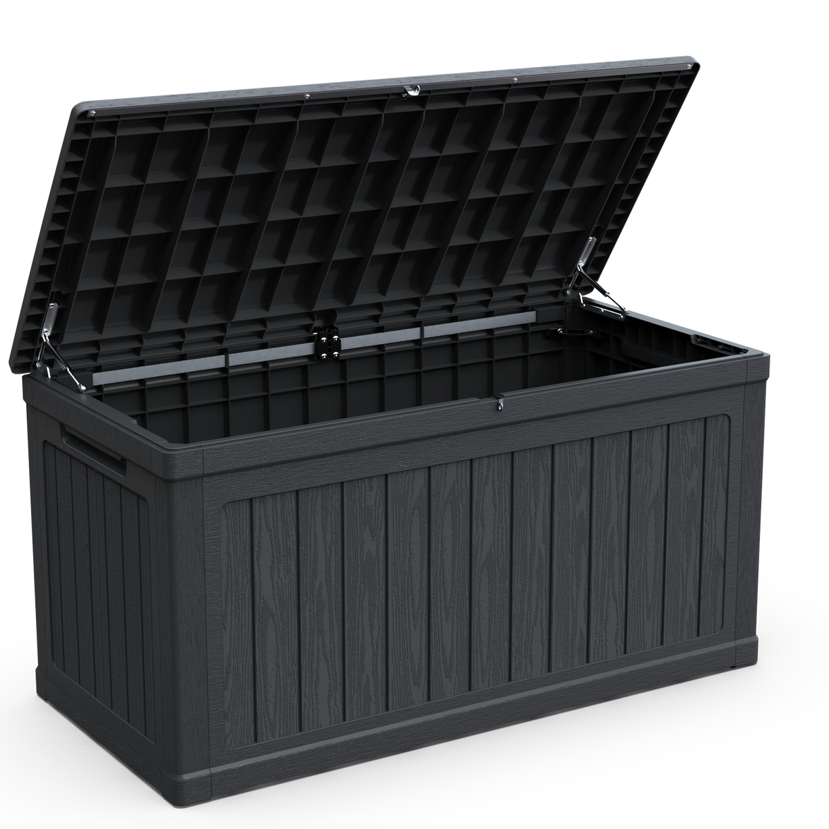 230 Gallon Black Resin Deck Box Lockable, 34 in Tall