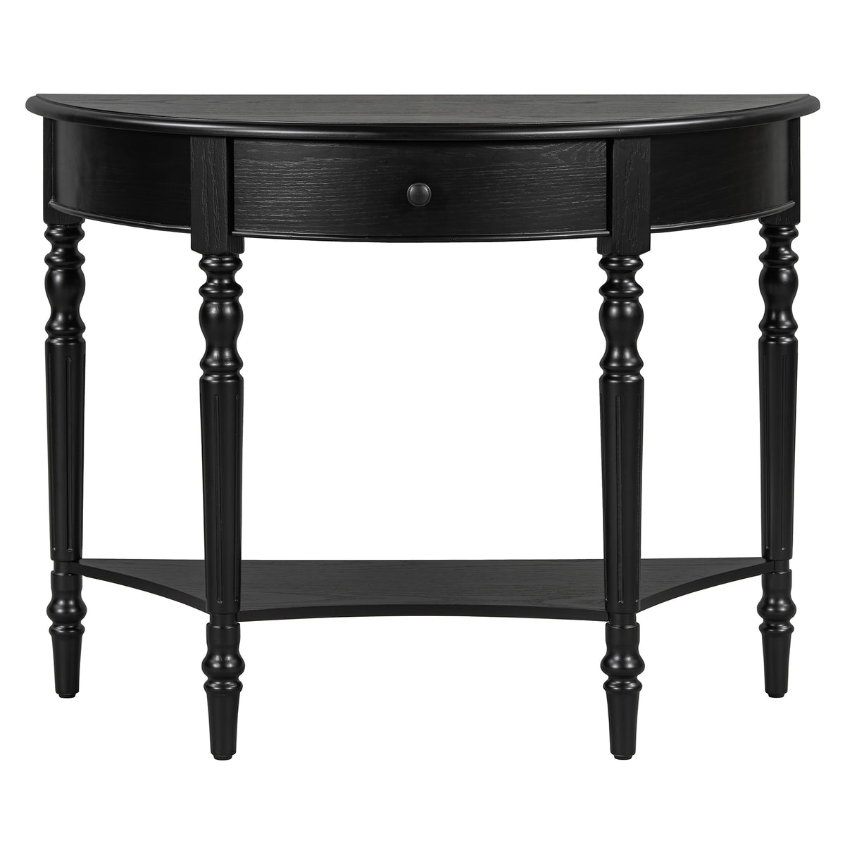 Black Entryway Console Table with Storage, 39 in Wide
