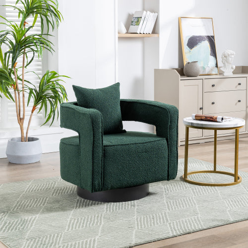 Green Boucle Swivel Accent Chair, Nursery