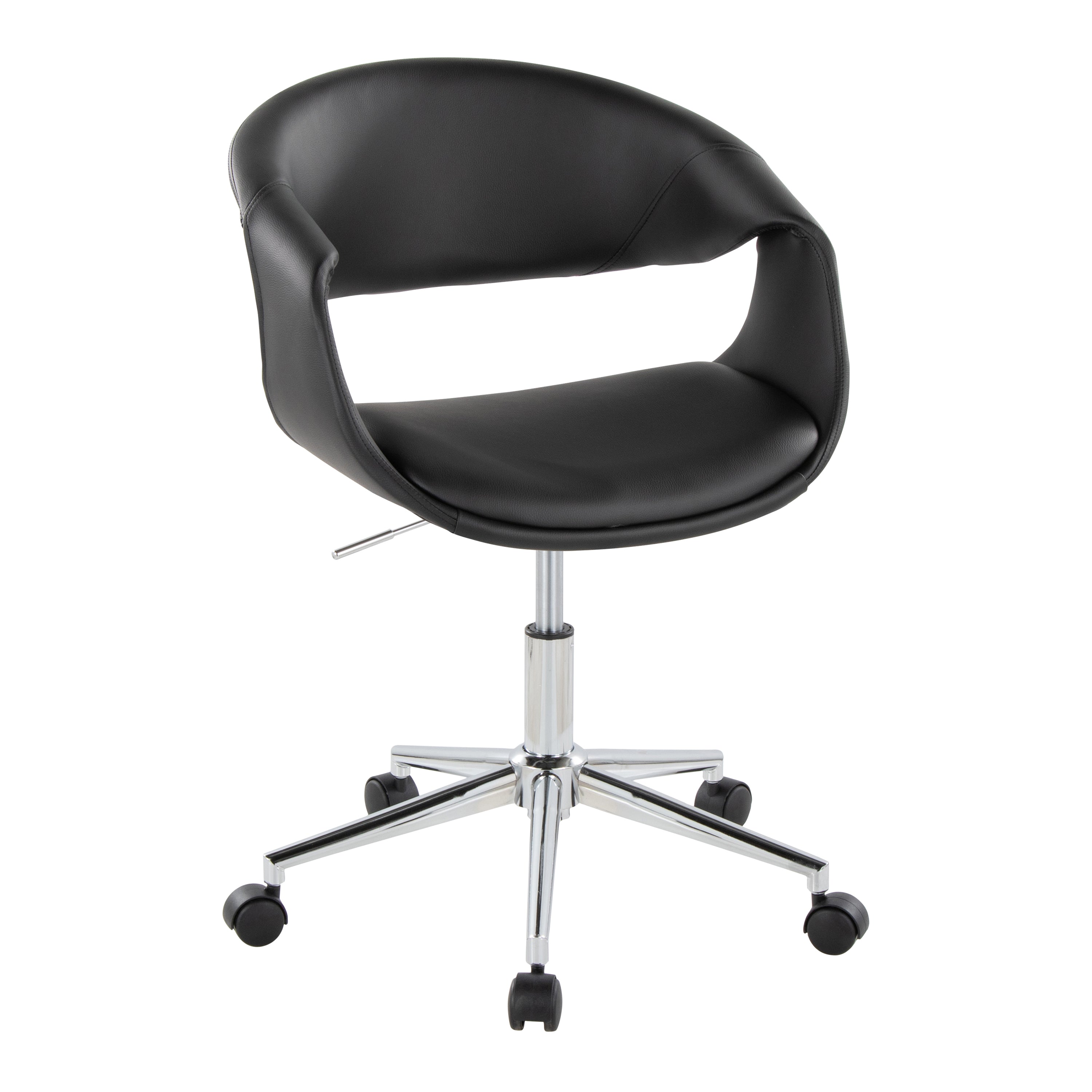 Office Chair, 27.5 in, Black, 33 in Tall