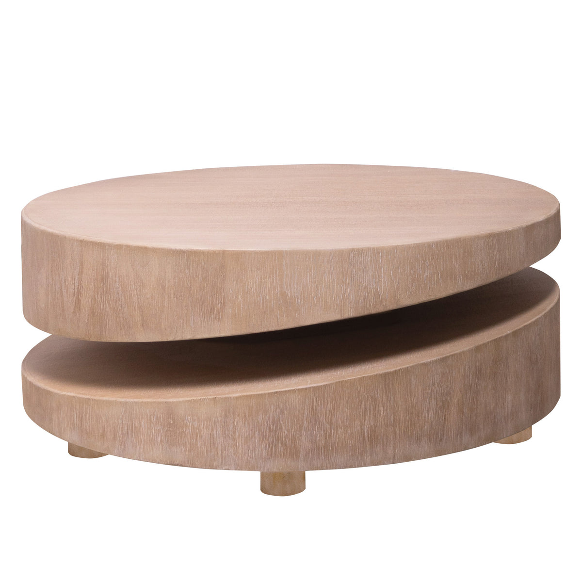 Natural Round Coffee Table, 31.3 in