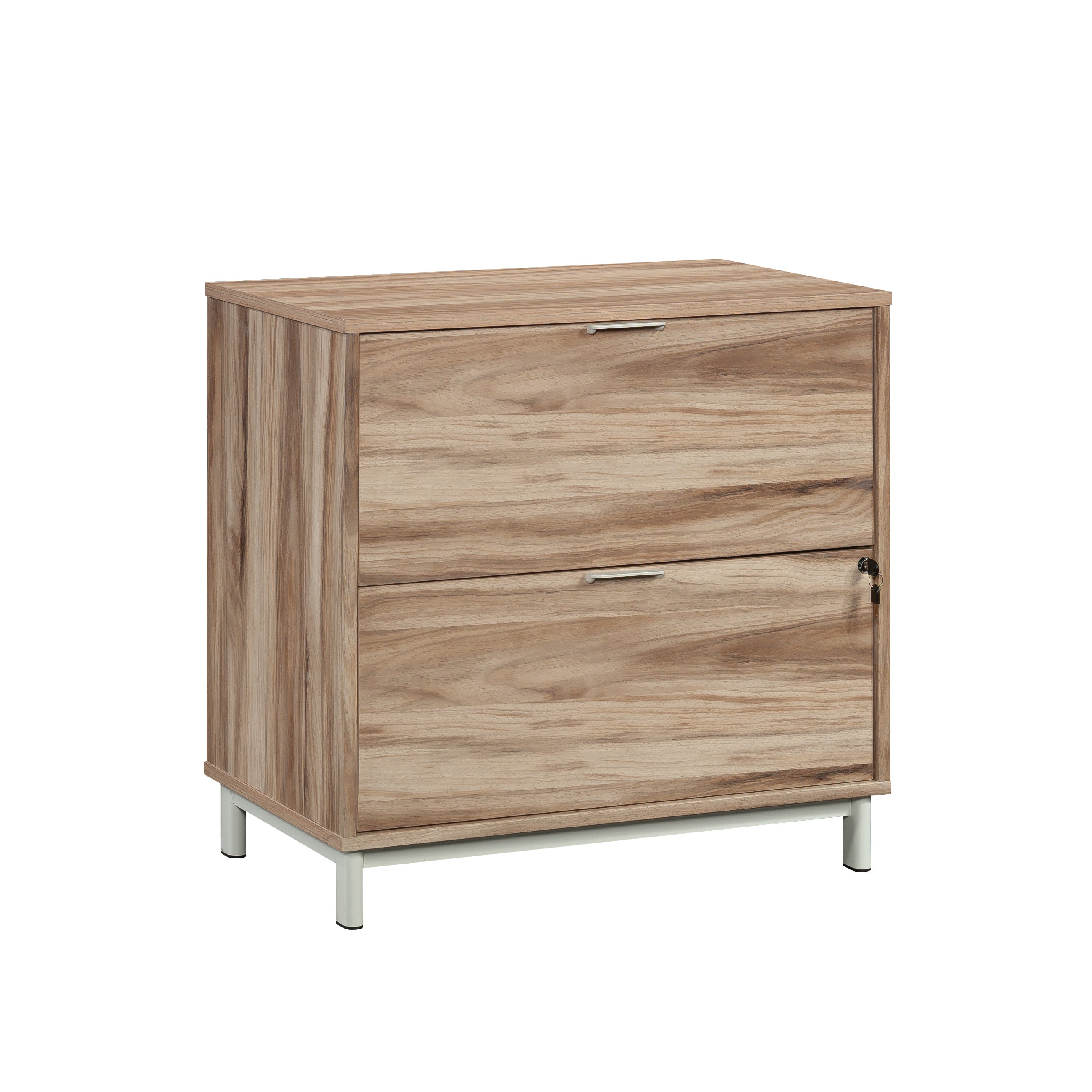 Lateral File Cabinet with Lock, 30.4 in, Oak