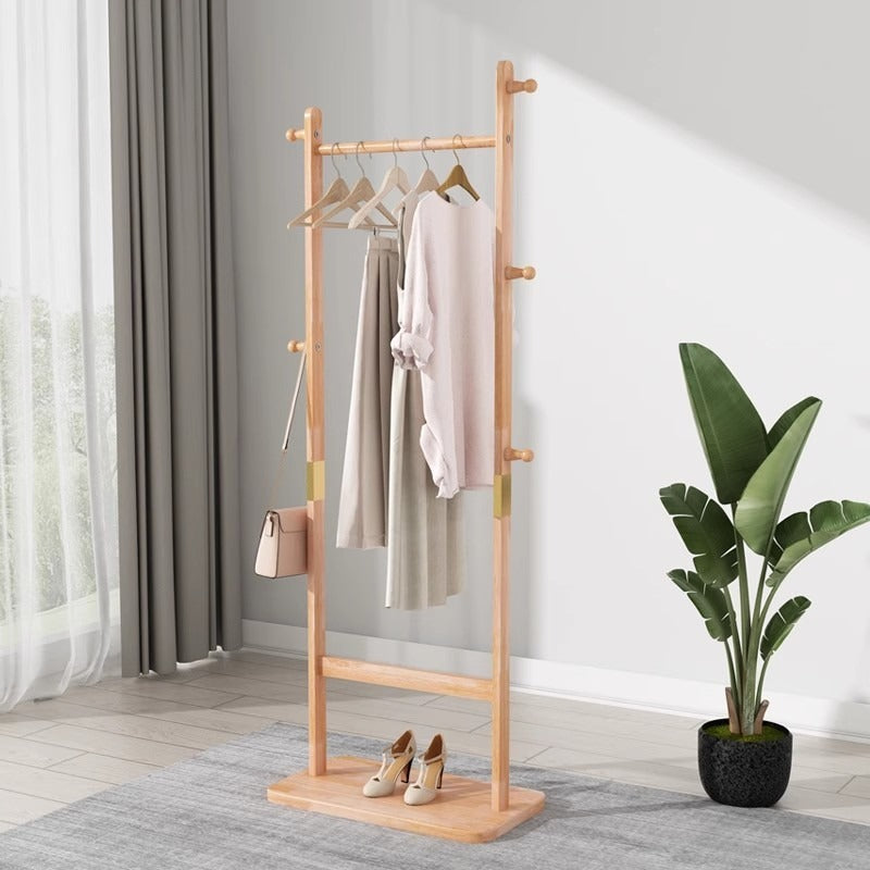 Natural Solid Wood Coat Rack, 23.6 in Wide