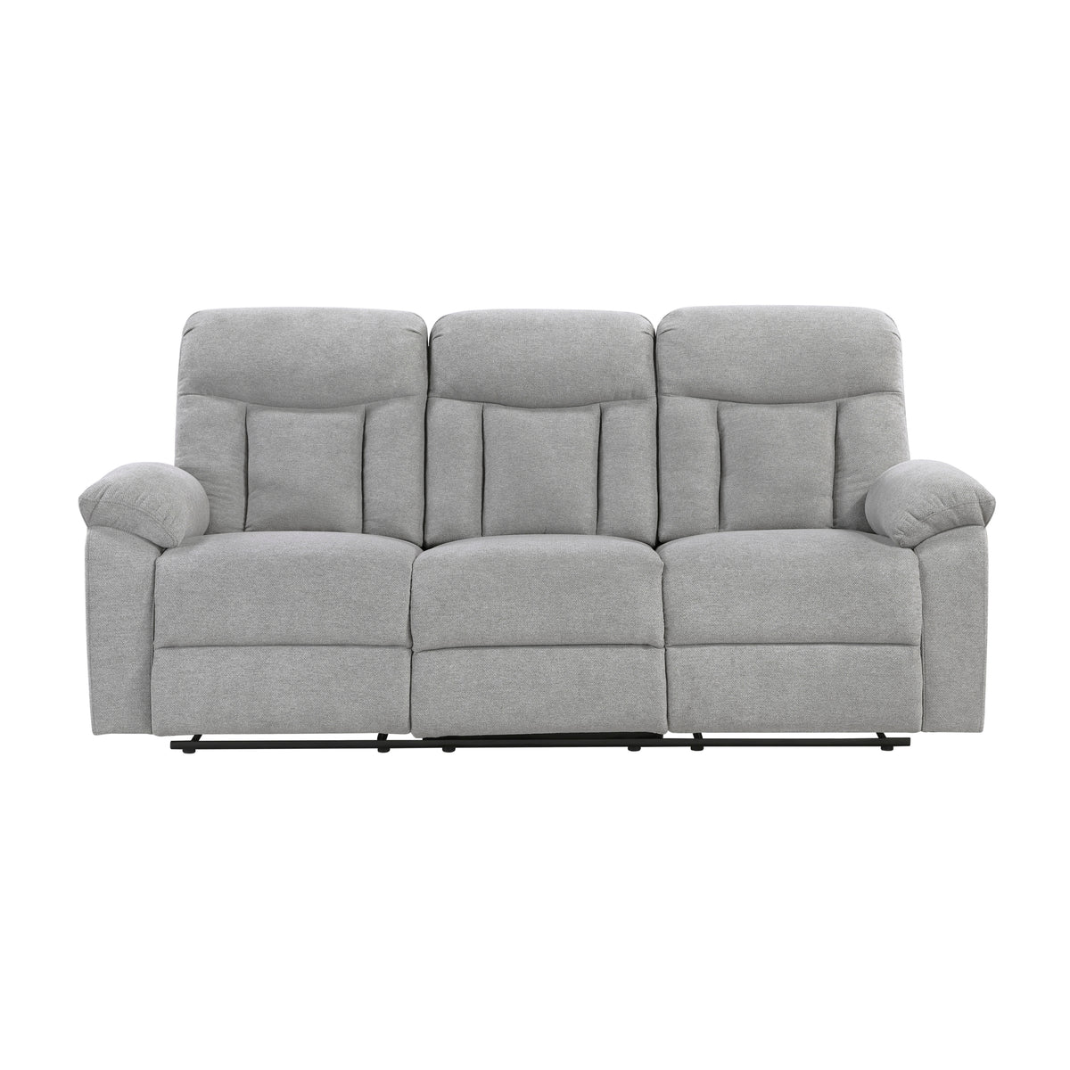 Gray Chenille Reclining Sofa, 84 in Wide