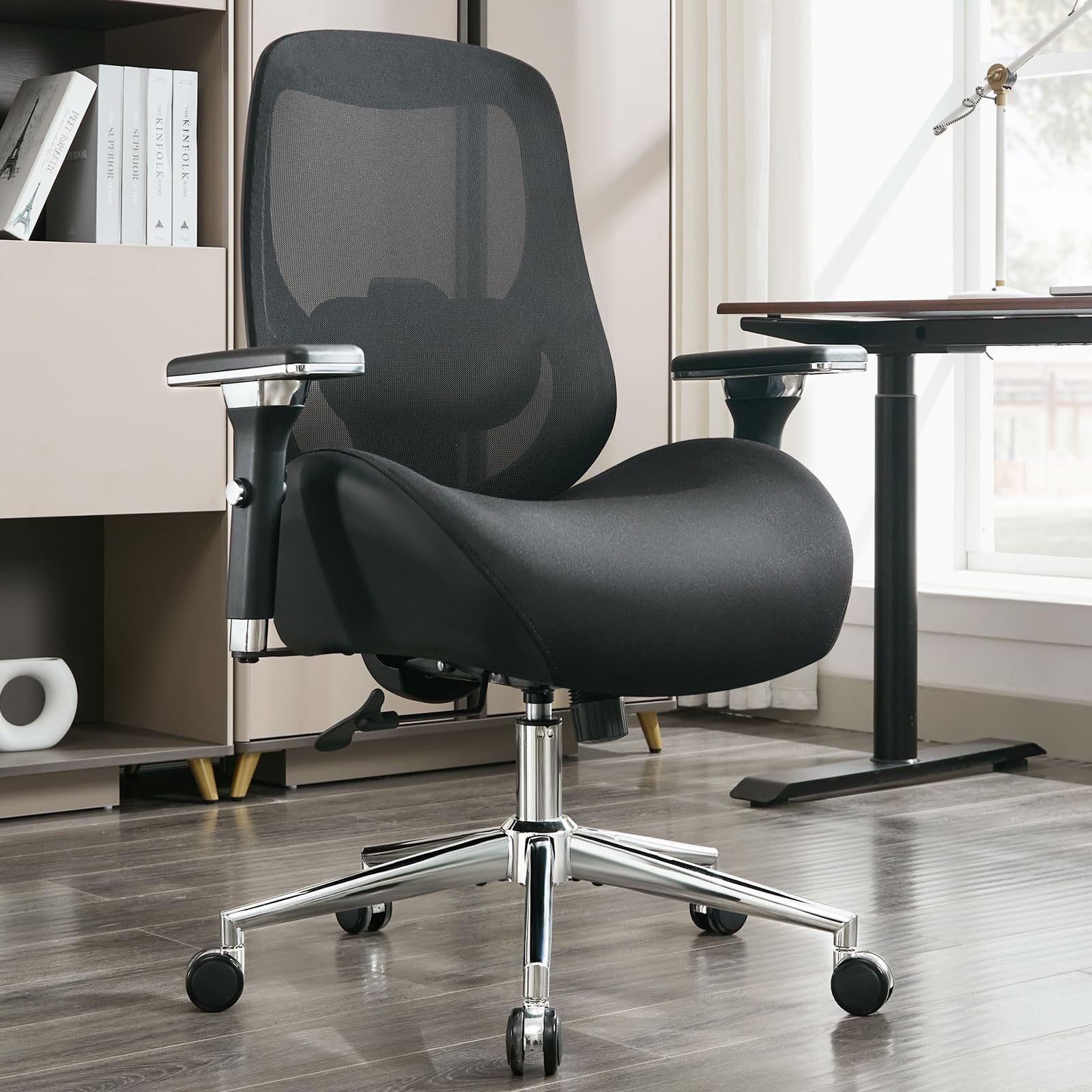 Big and Tall Lumbar Support Office Chair, 750 lb Capacity, Black