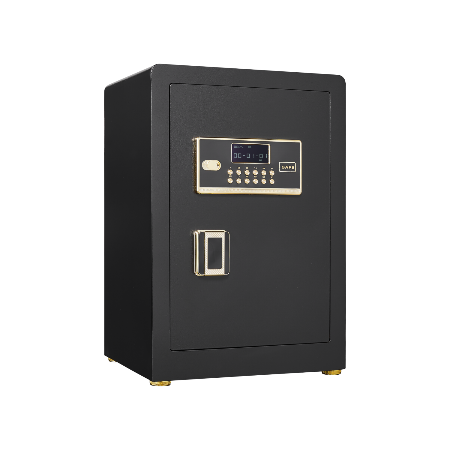 Office Safe with LED Lighting, 15.8 in, Black