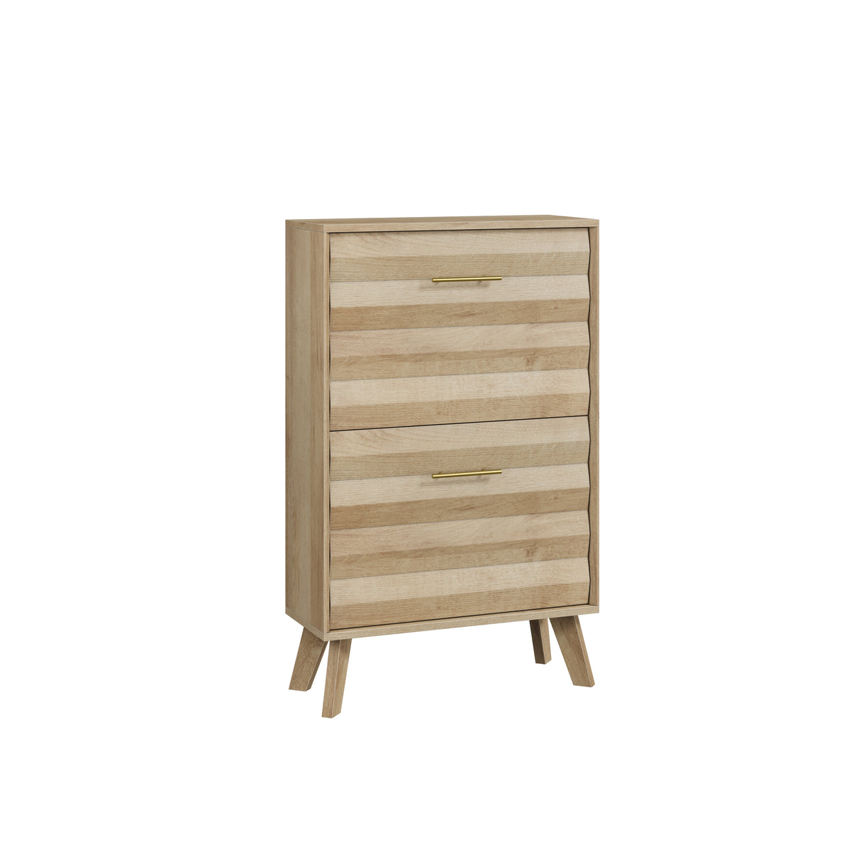 Oak Shoe Cabinet, 23.6 in Wide, Mid-Century