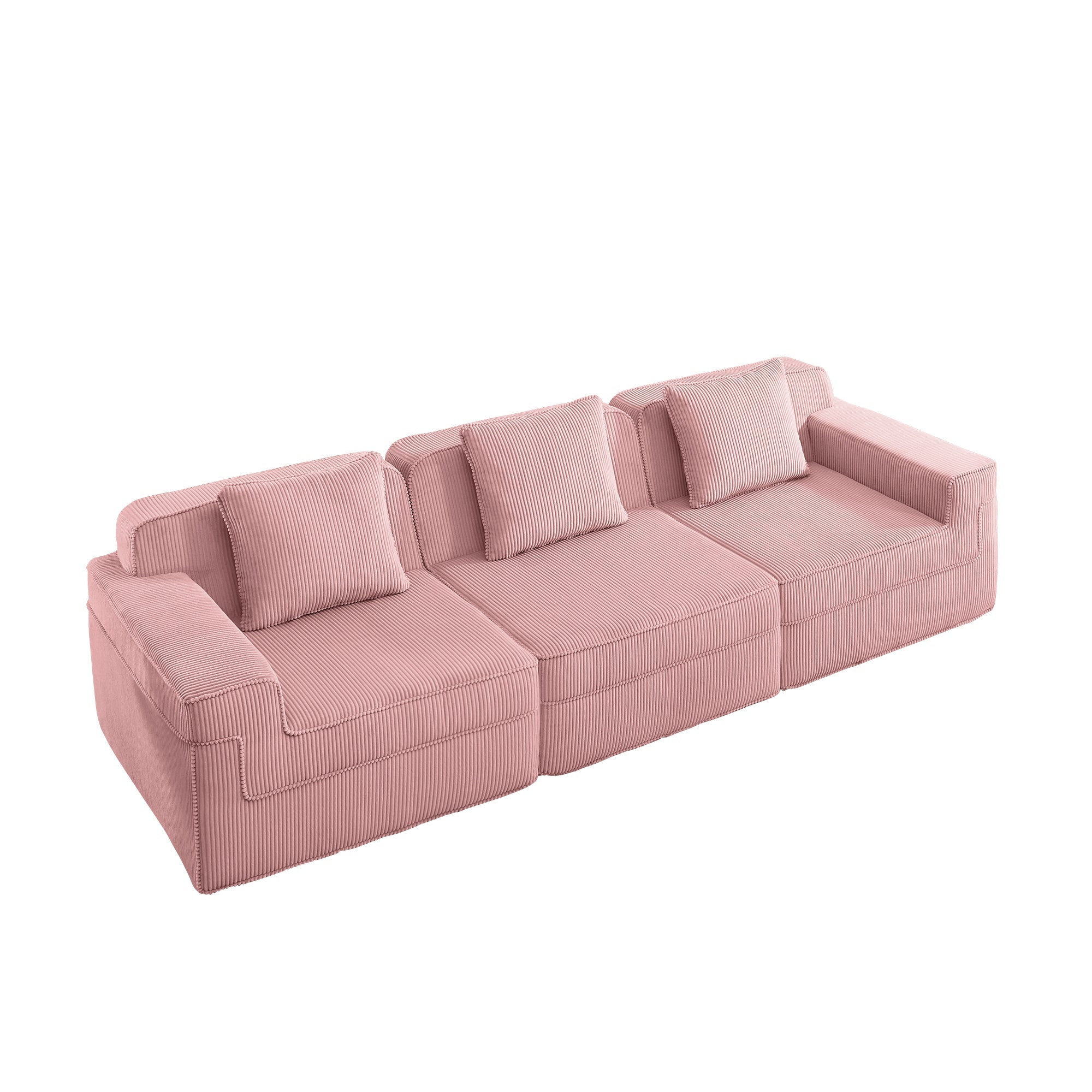 Hudson 3-Seat Boneless Couch in Pink #OttOnly_0 #Color_Pink