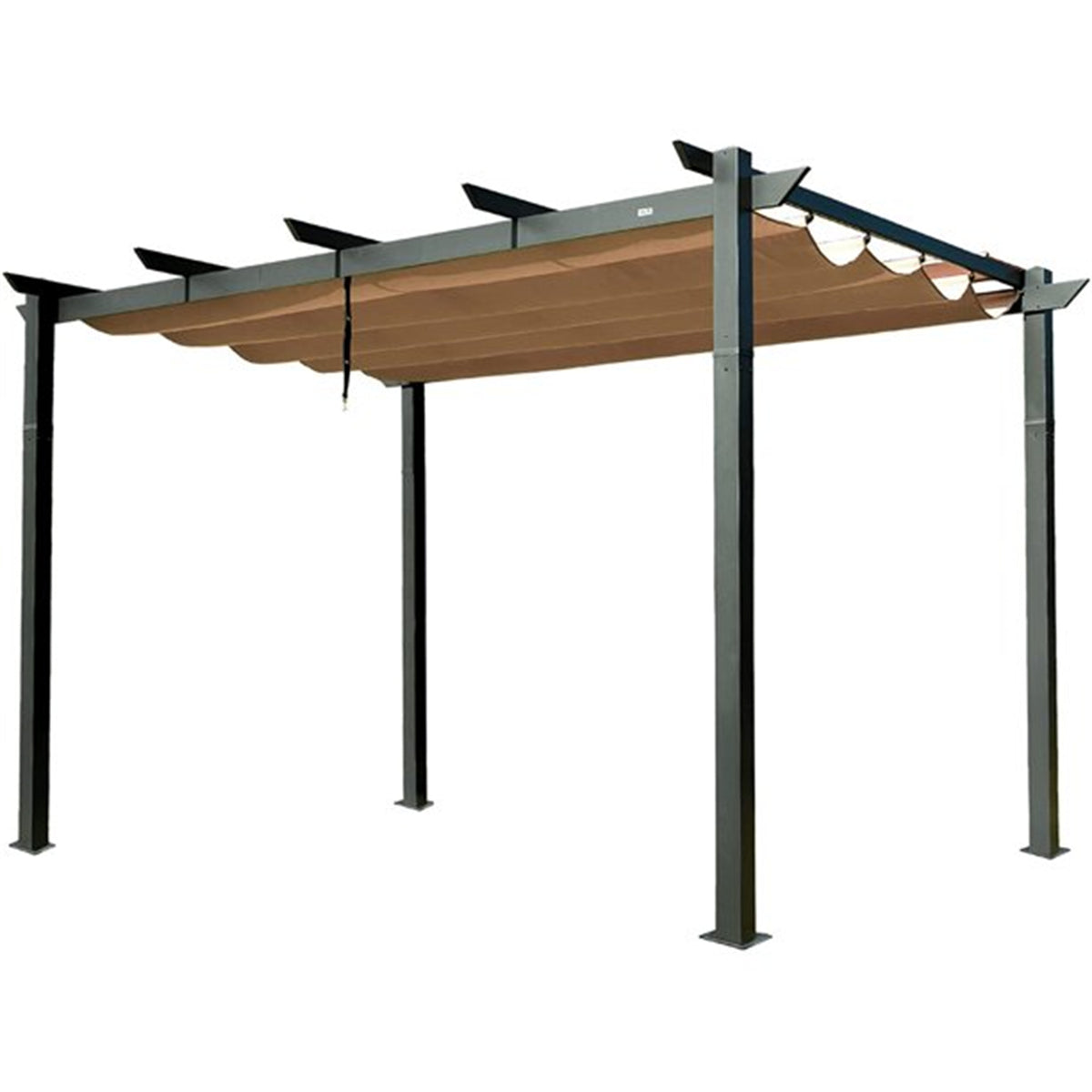 Dark Gray Aluminum Pergola, 9.2x13 ft