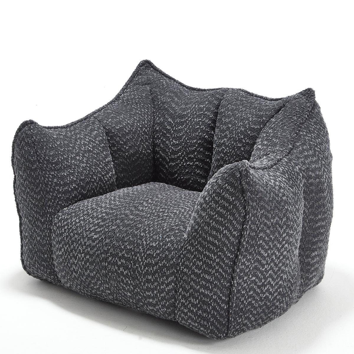 Black Chenille Accent Chair, 47.2 in Wide