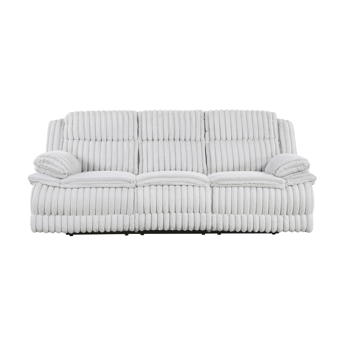Gray Corduroy Reclining Sofa, 95 in Wide