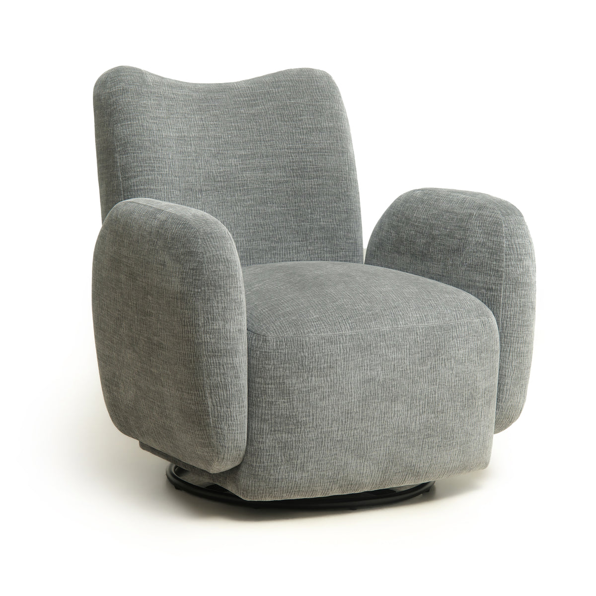 Dark Gray Chenille Swivel Accent Chair