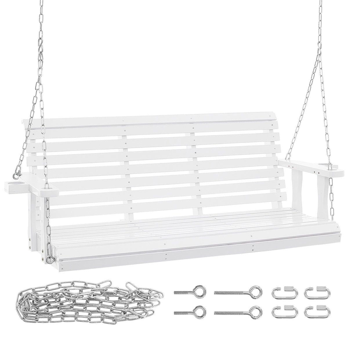 White Porch Swing, 26.8 in Deep