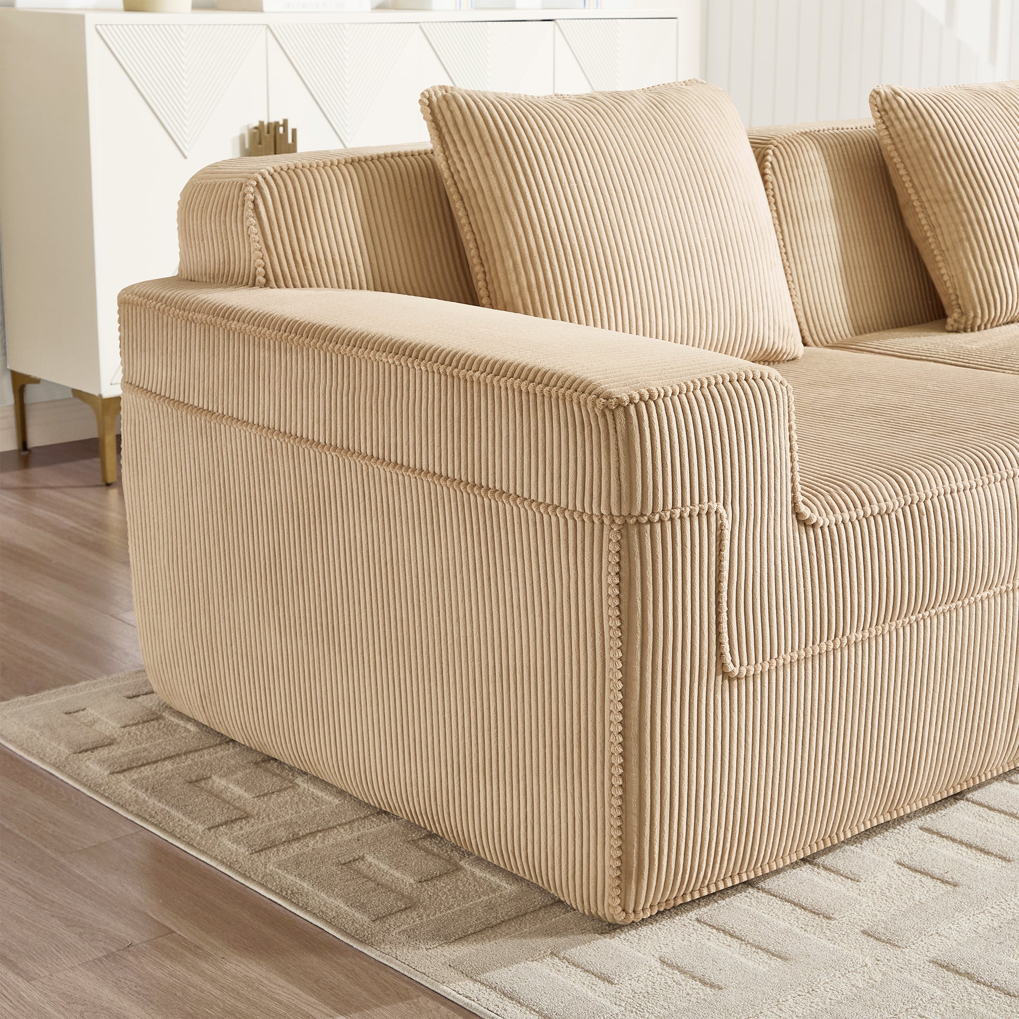 Hudson 4-Seat Boneless Couch in Camel #Color_Camel