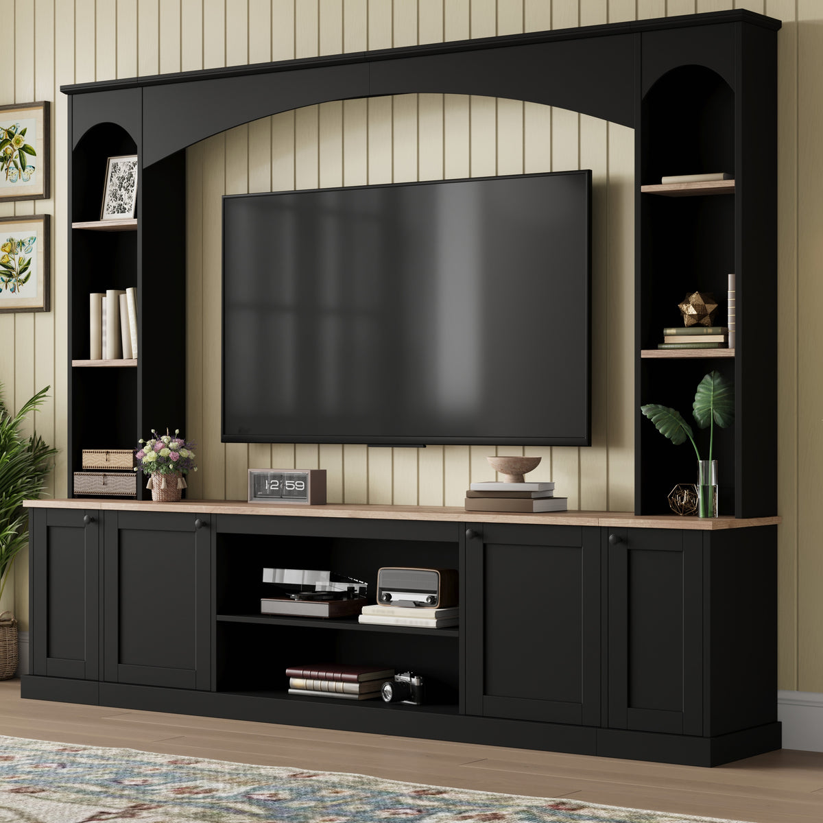 Black Entertainment Center for TVs up to 70 in, 91.6 in Wide