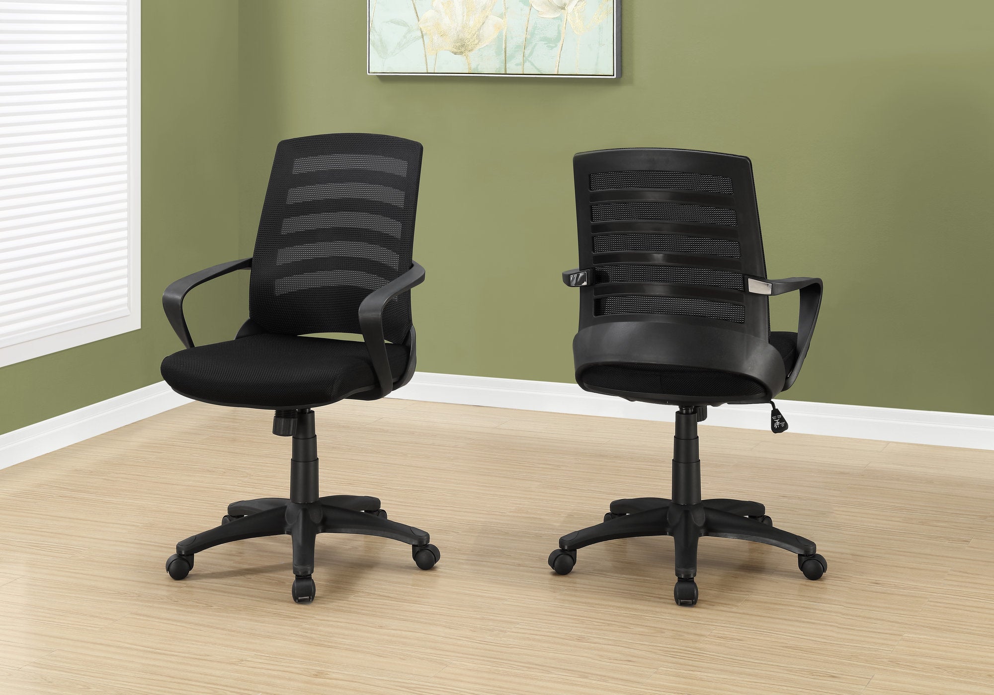Ergonomic Contemporary Computer Desk with Lock, 24.3 in, Black