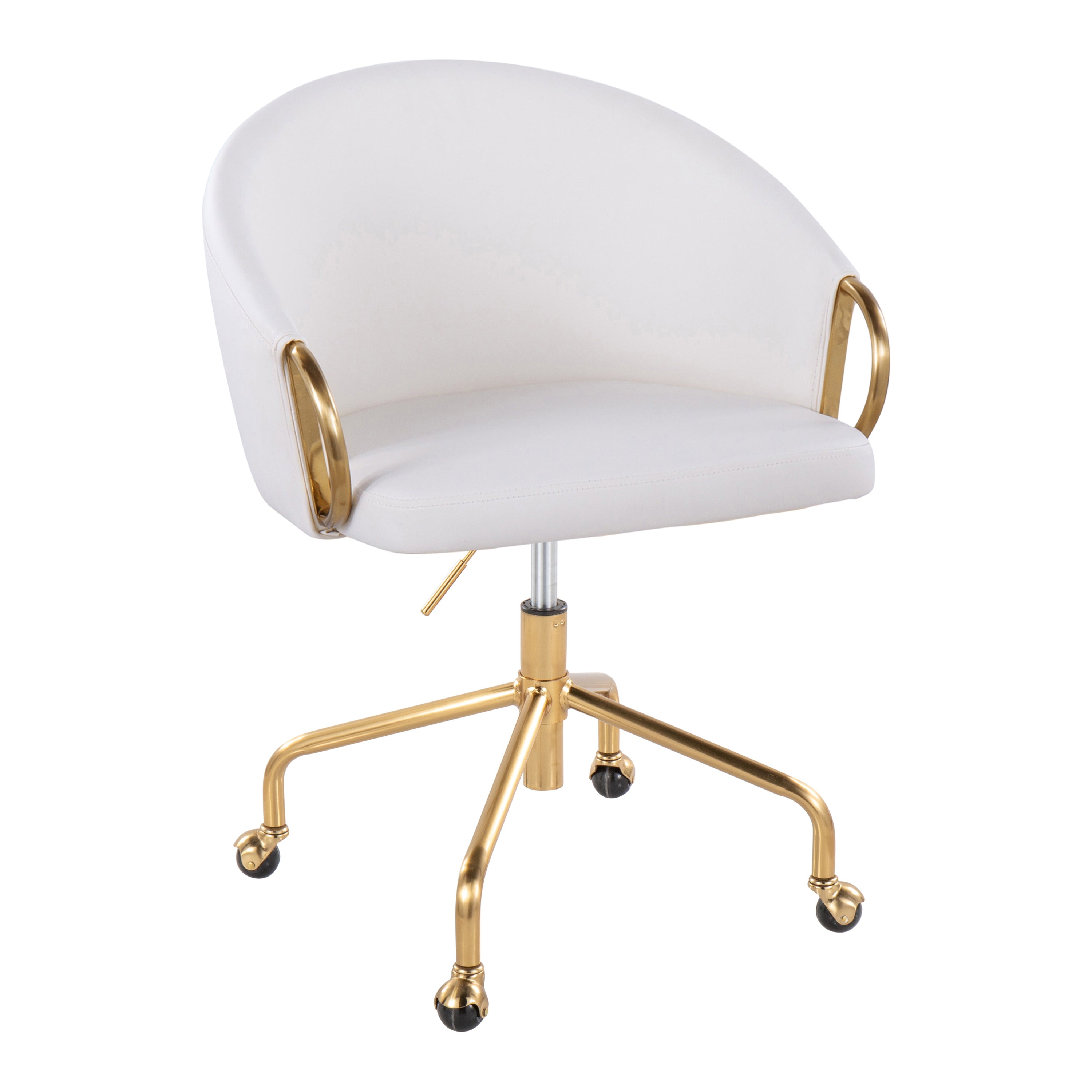 Contemporary Office Chair, 27 in, White