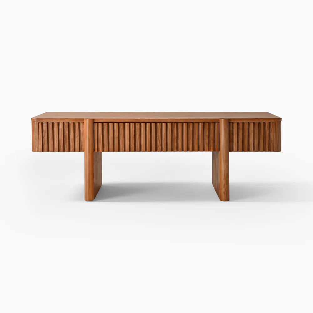 47" Solid Ash Wood Coffee Table with Hidden Storage