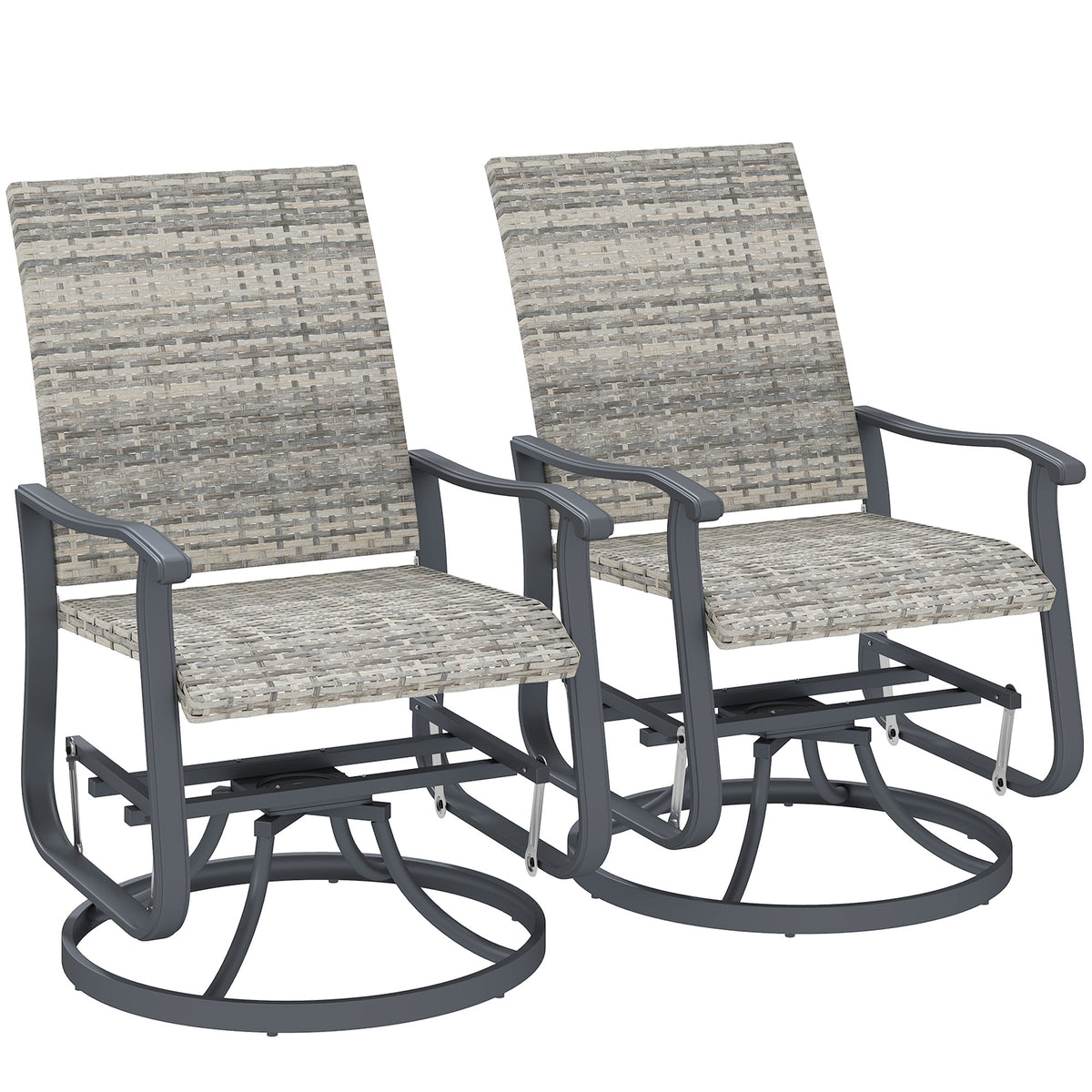 Yellow Wicker Outdoor Glider Chair, Set of 2