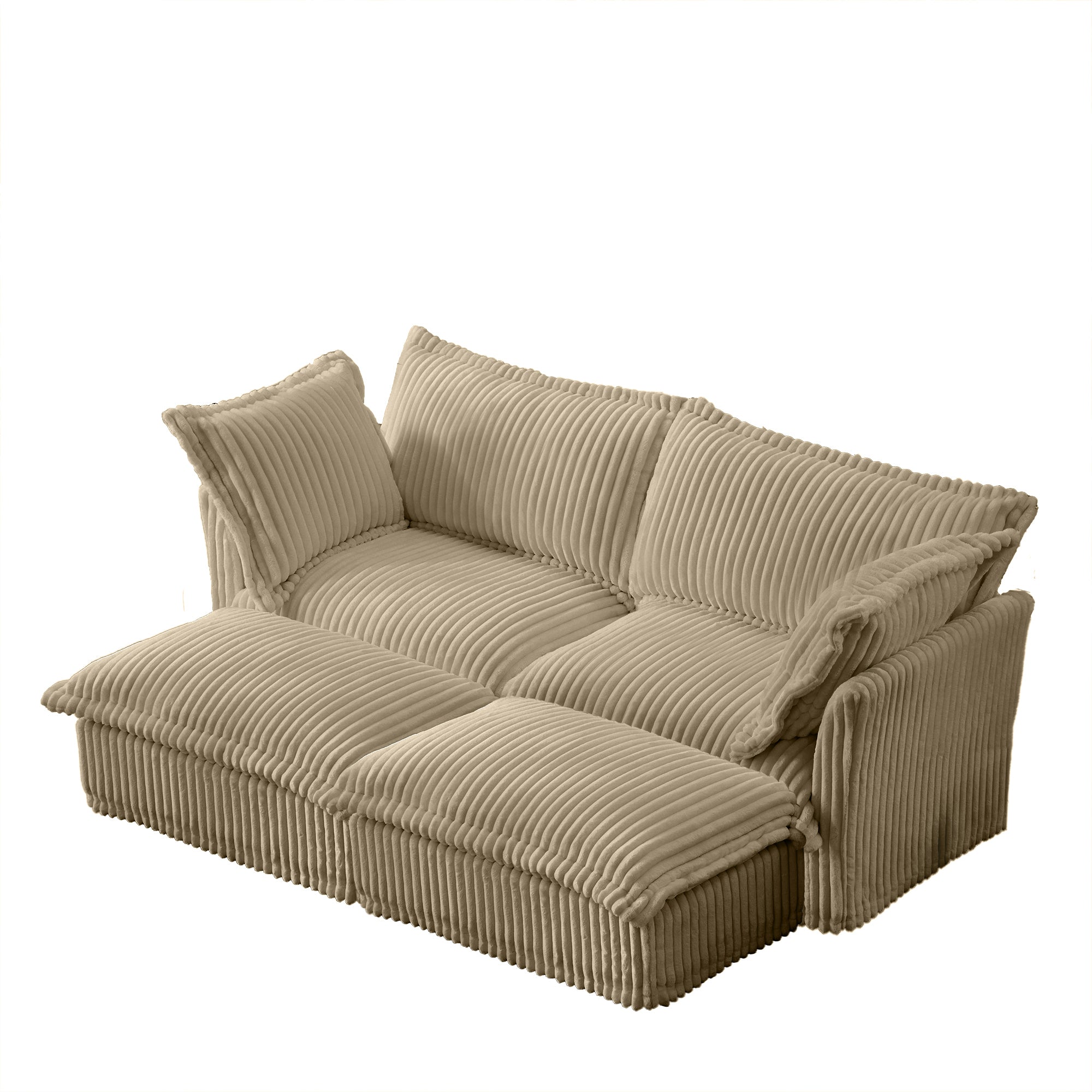 Fluffy 2-Seat Modular Sofa in Corduroy Camel #OttOnly_2 #Fabric_Corduroy Camel