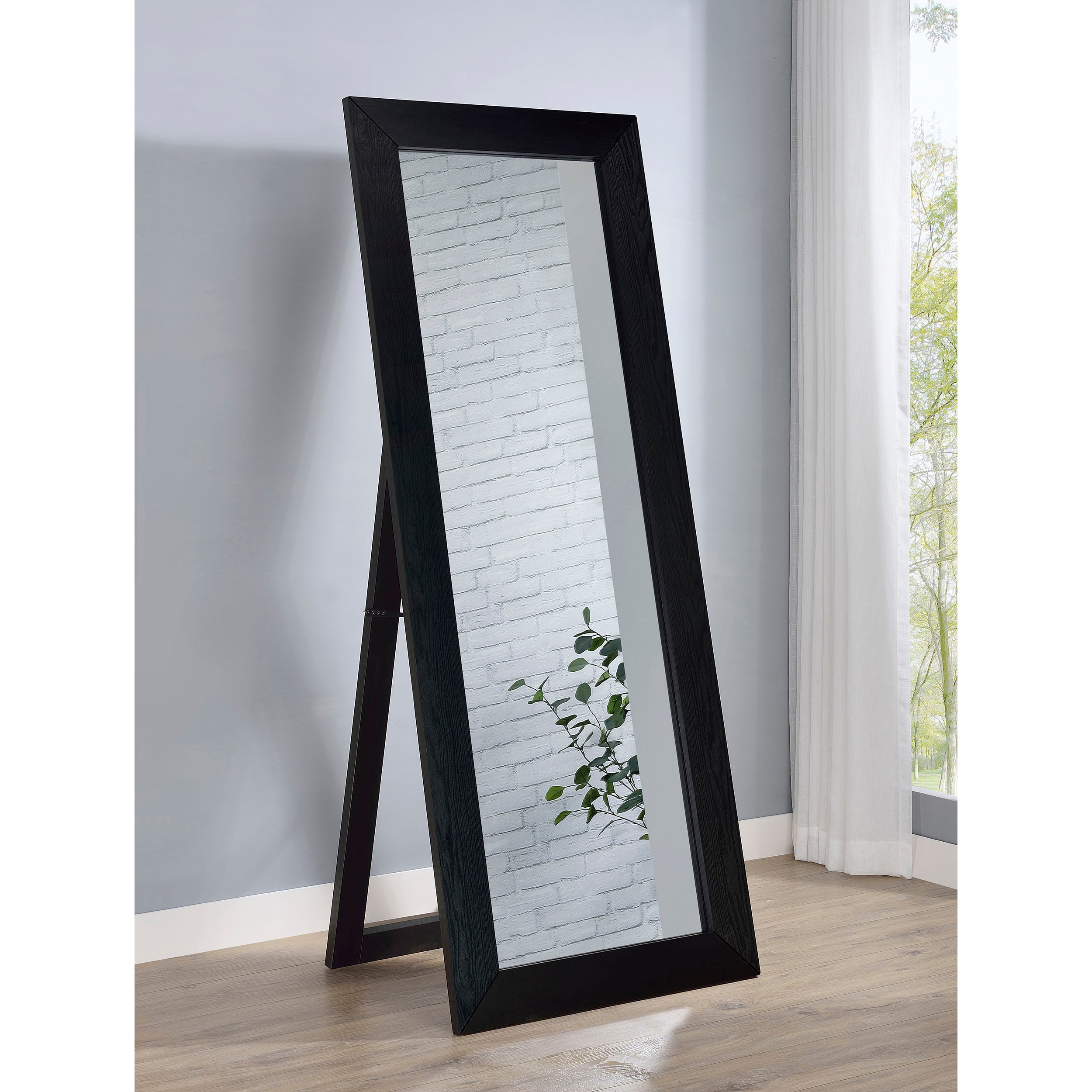 Black Oak Standing Mirror, 72 Inch Freestanding