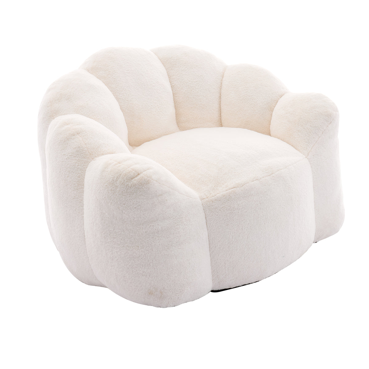 White Faux Fur Bean Bag Sofa