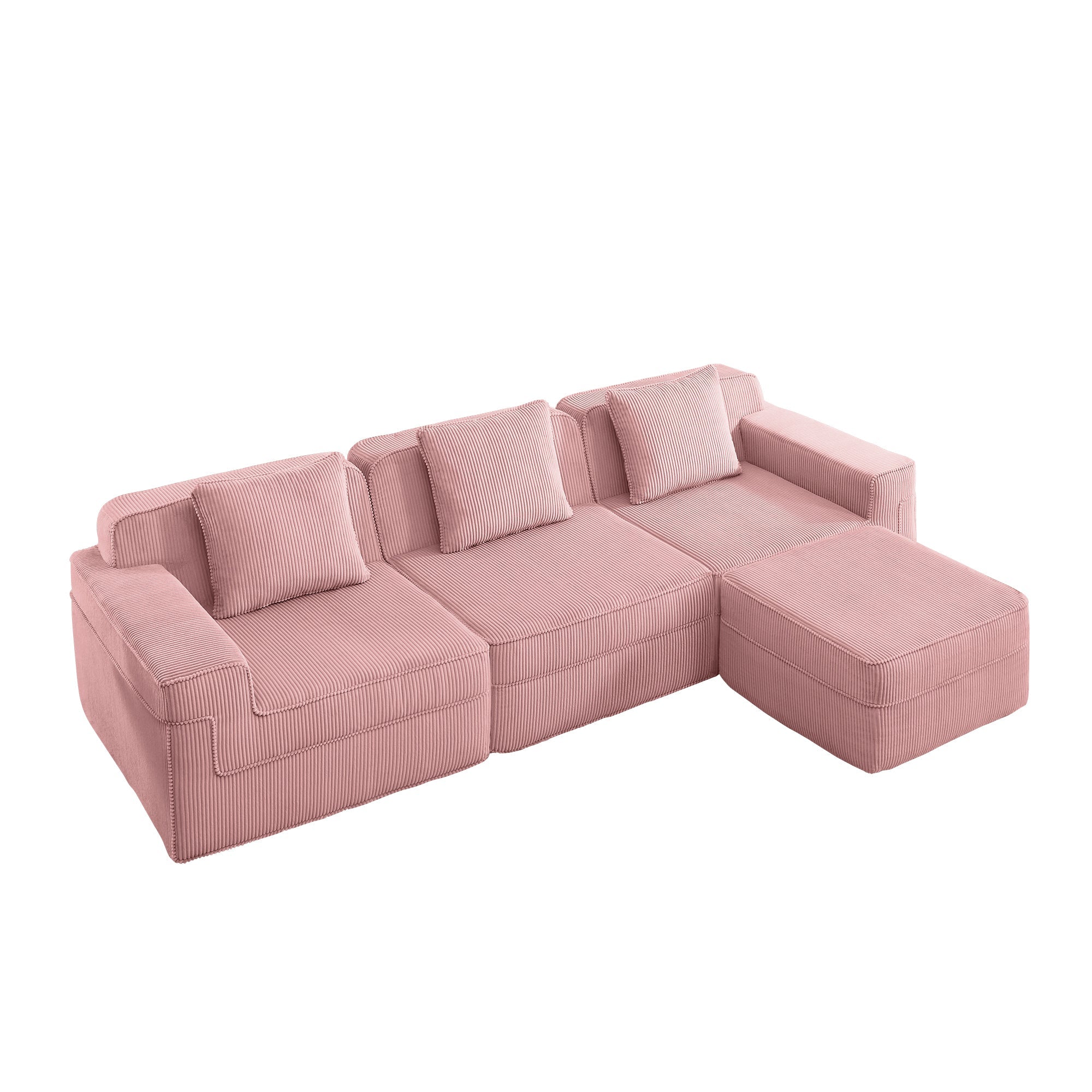 Hudson 3-Seat Boneless Couch in Pink #OttOnly_1 #Color_Pink