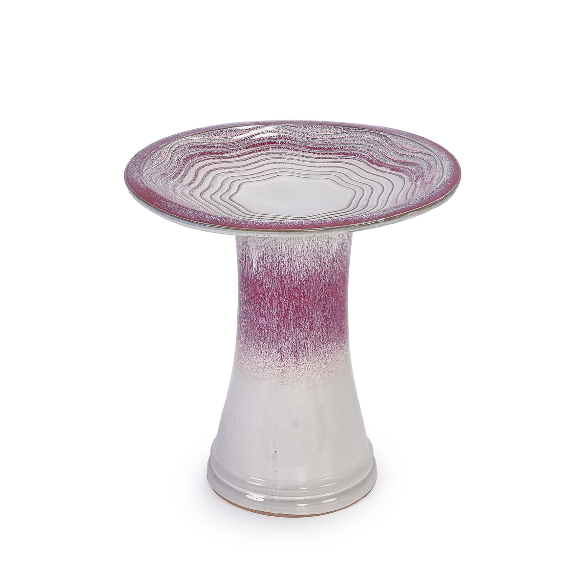 Pink Ceramic Bird Bath