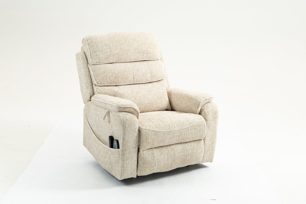 White Velvet Power Lift Recliner