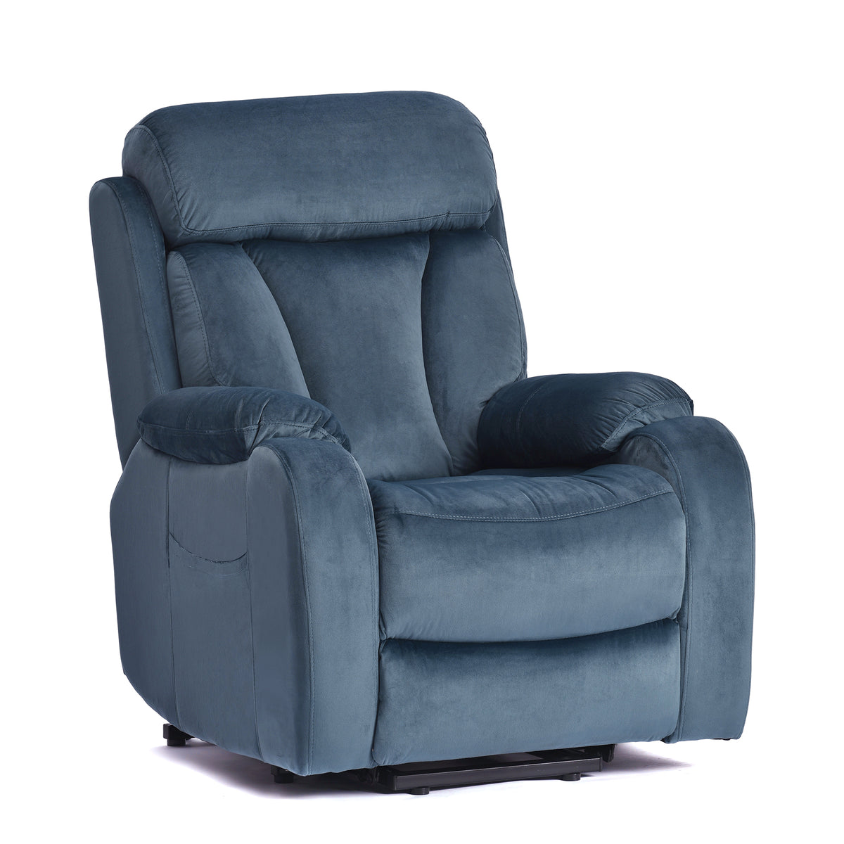 Navy Blue Velvet Power Lift Recliner