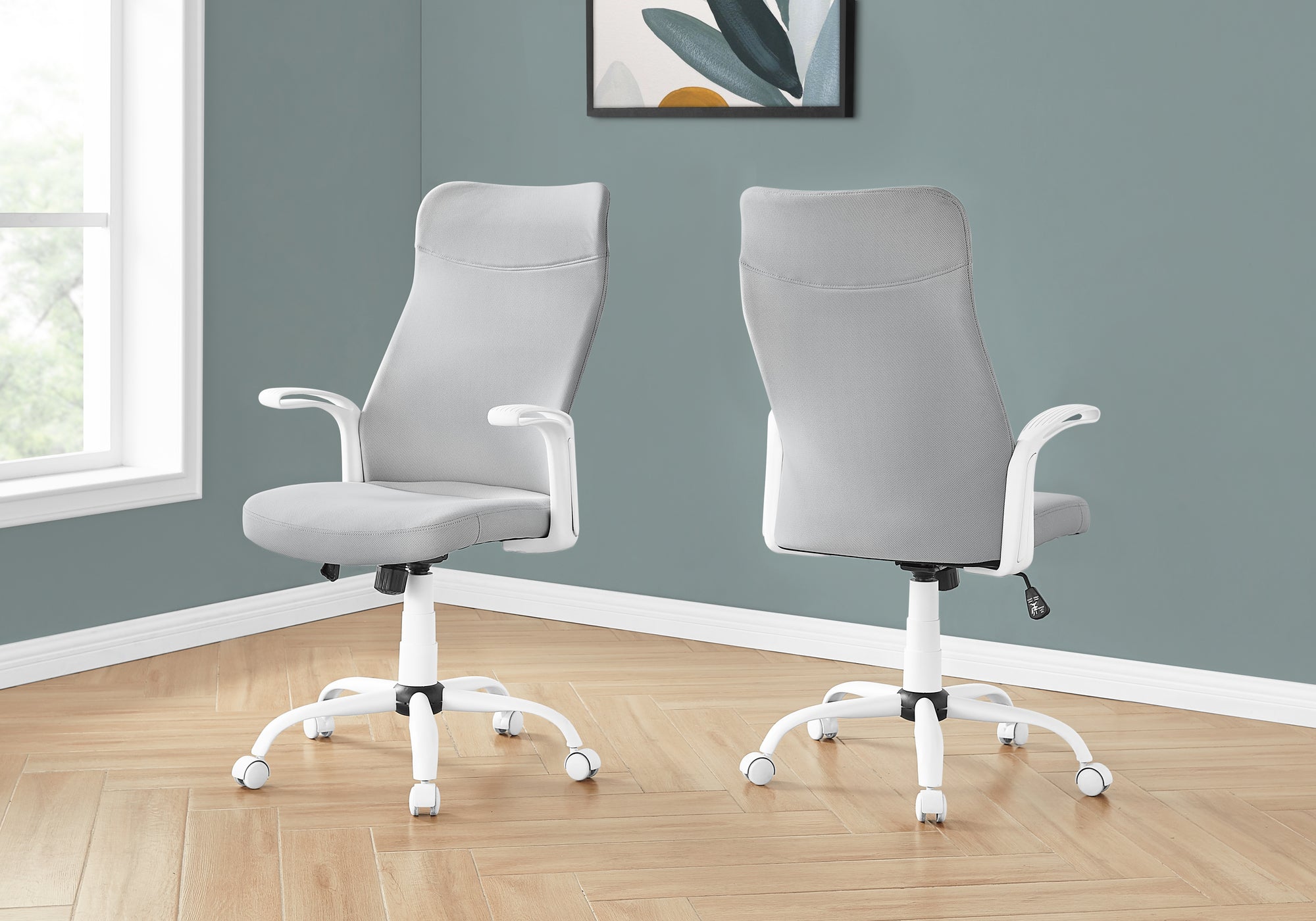 Ergonomic Contemporary Computer Desk with Lock, 24.8 in, White