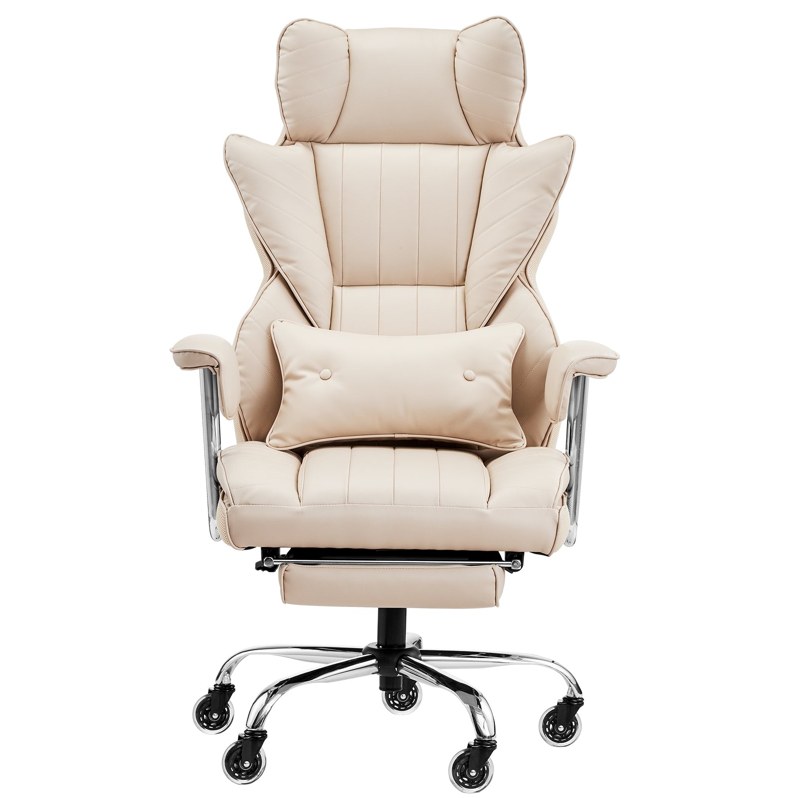 Big and Tall Lumbar Support Office Chair, 400 lb Capacity, Cream