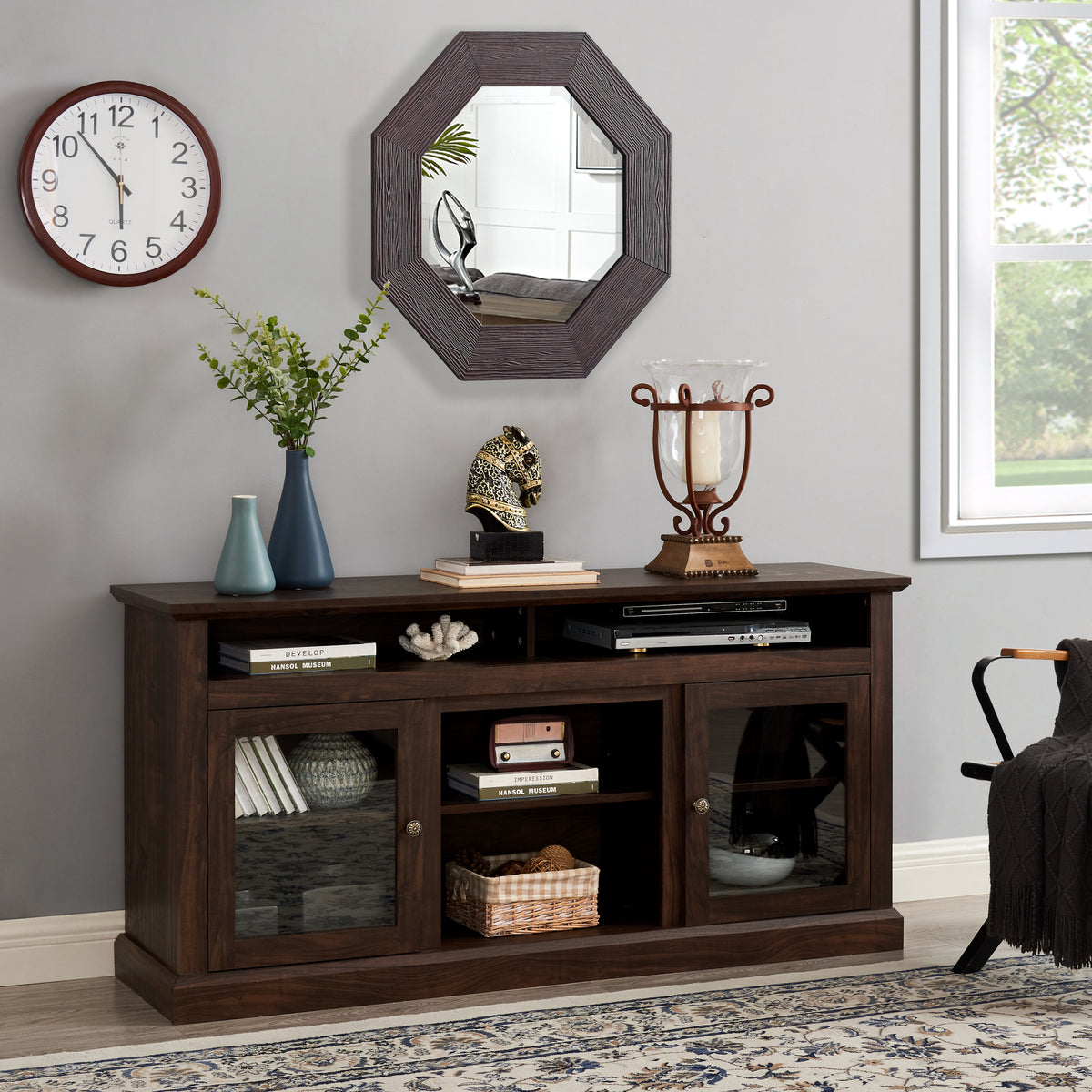 Brown TV Stand for TVs up to 65 in, 60 in Wide