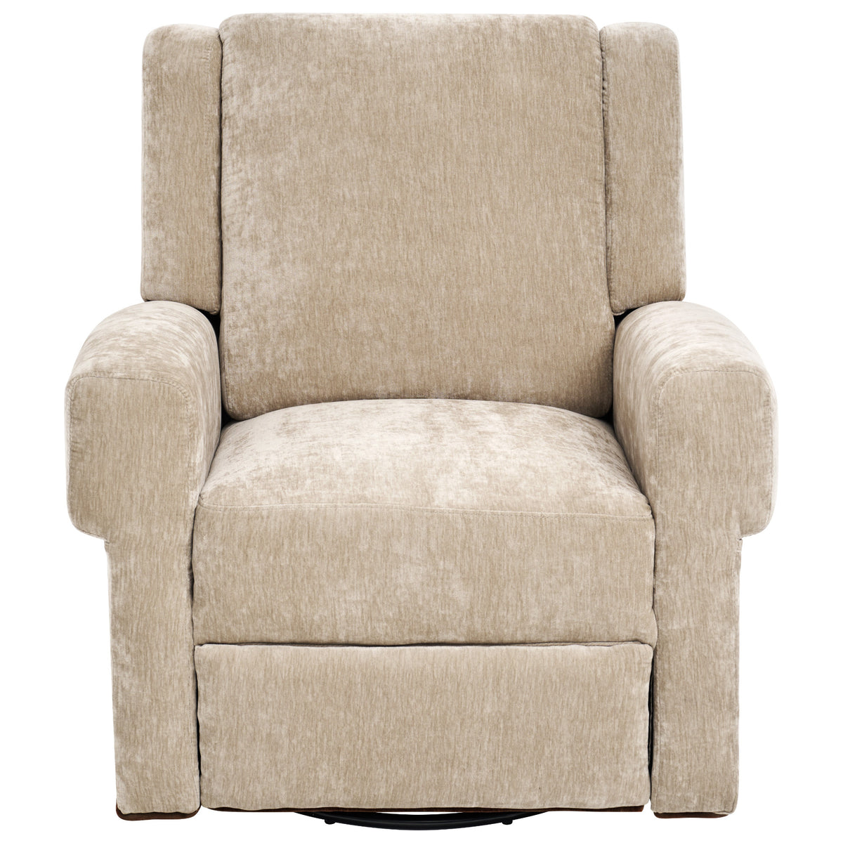 Brown Chenille Swivel Rocker Recliner