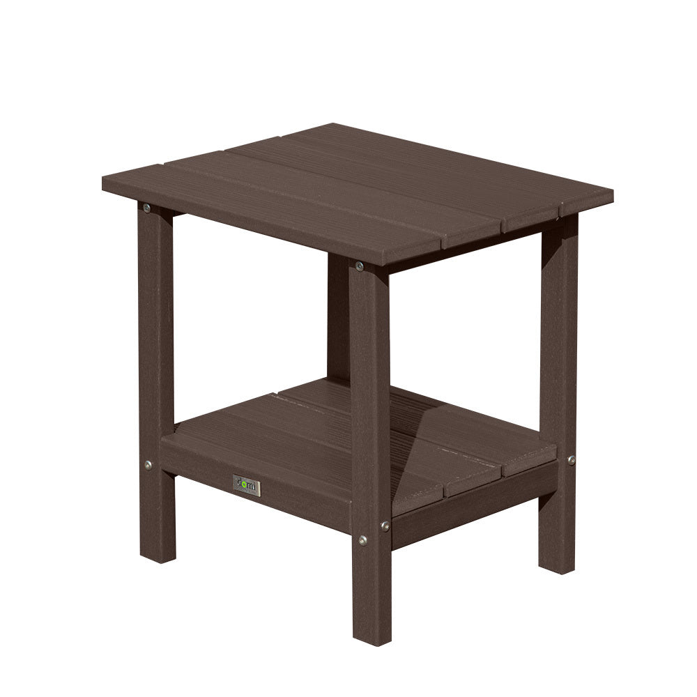 Brown HDPE Outdoor Coffee Table, 17.7 in Wide