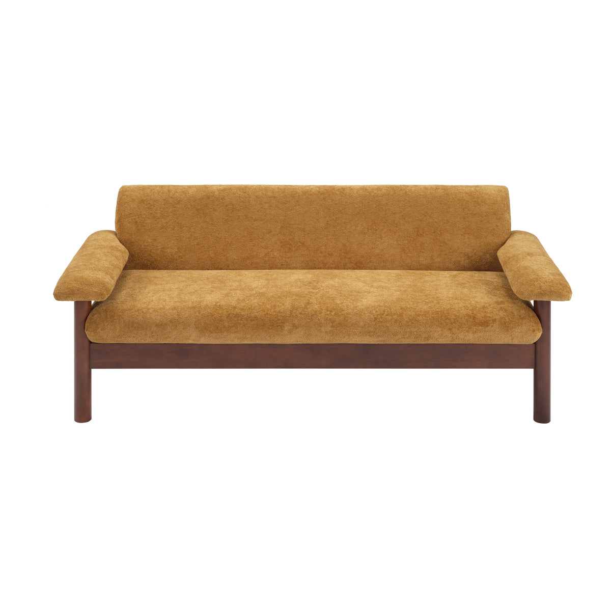 Yellow Chenille Couch, 69.9 in Wide