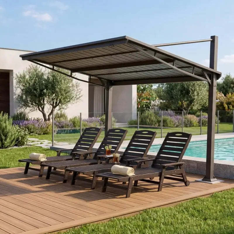 10x12 ft Brown Metal Hardtop Gazebo