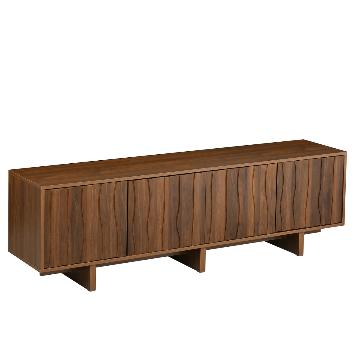 Walnut TV Stand for TVs up to 75 in, 69.6 in Wide