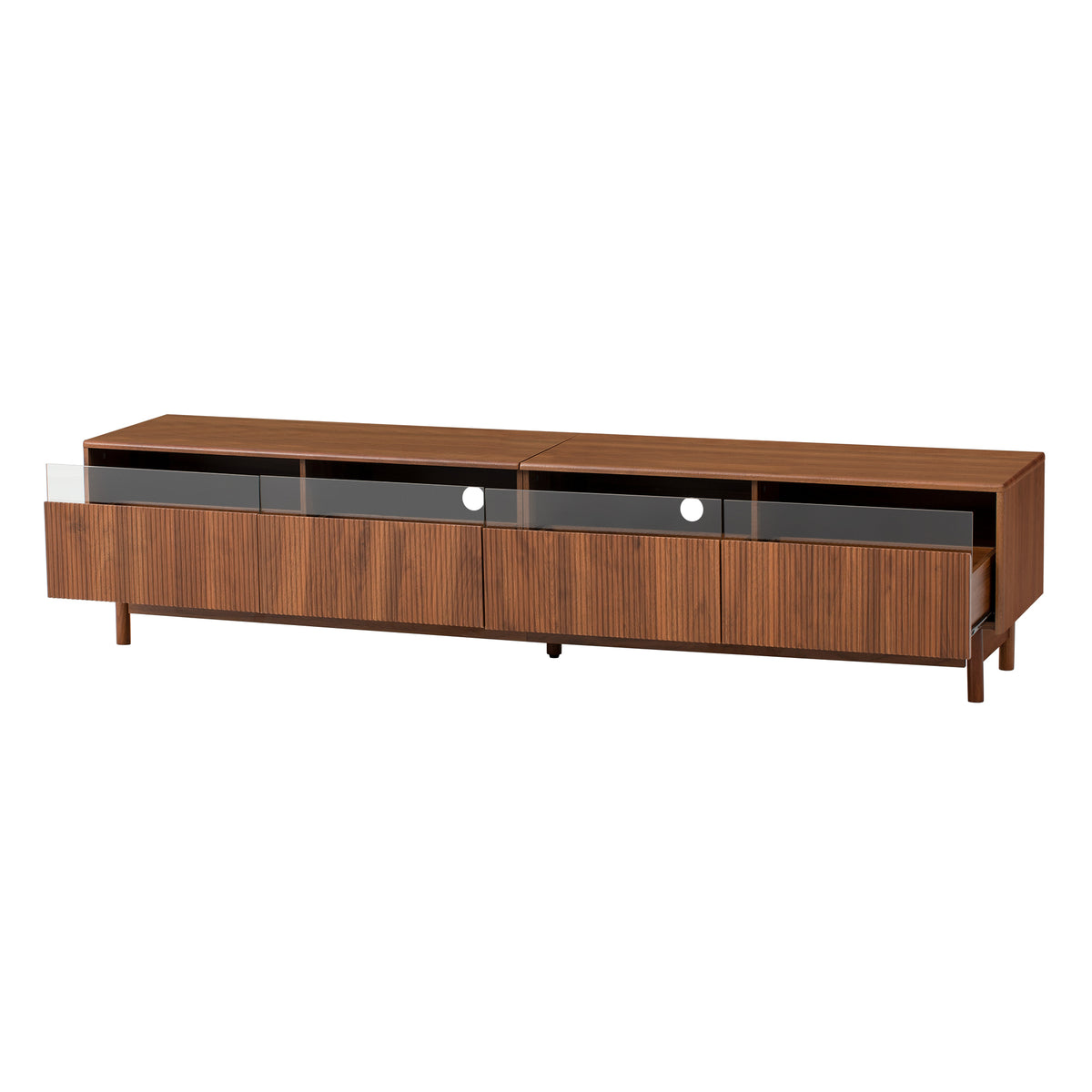 Walnut Fluted TV Stand for TVs up to 85 in, 78.7 in Wide