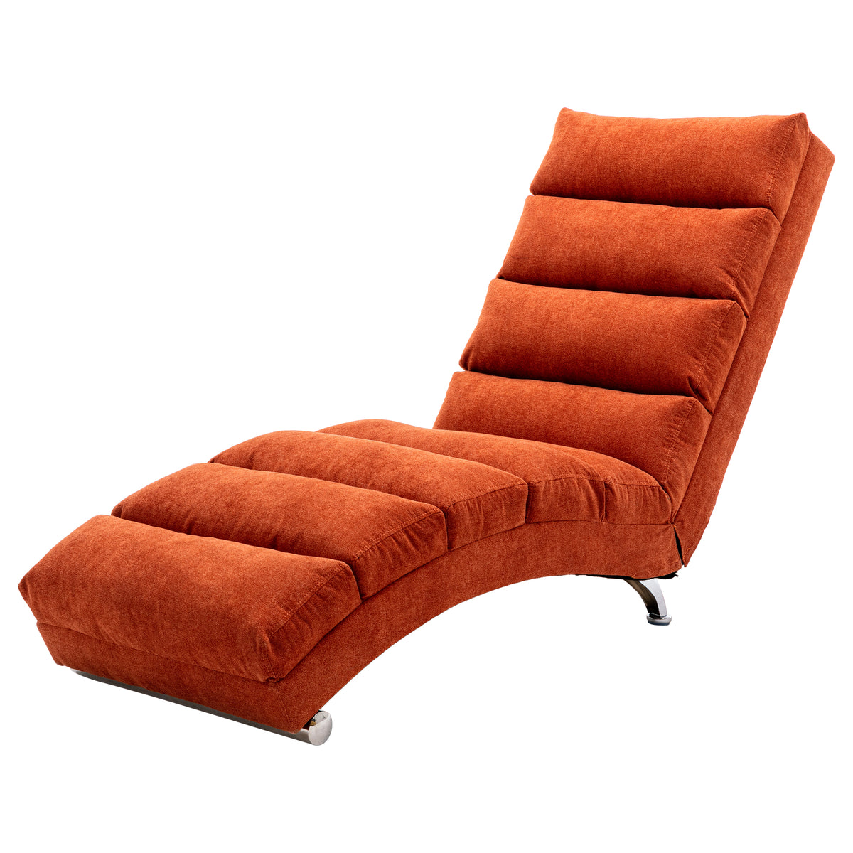 Orange Linen Chaise Lounge Chair