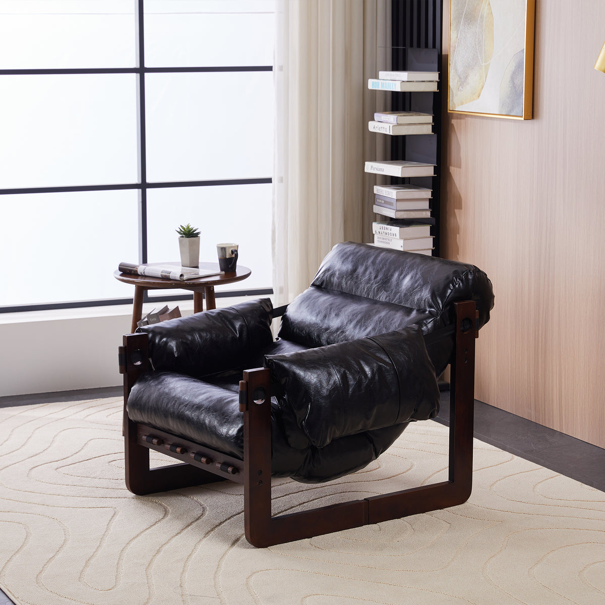 Black Accent Chair, 27.6 in Wide